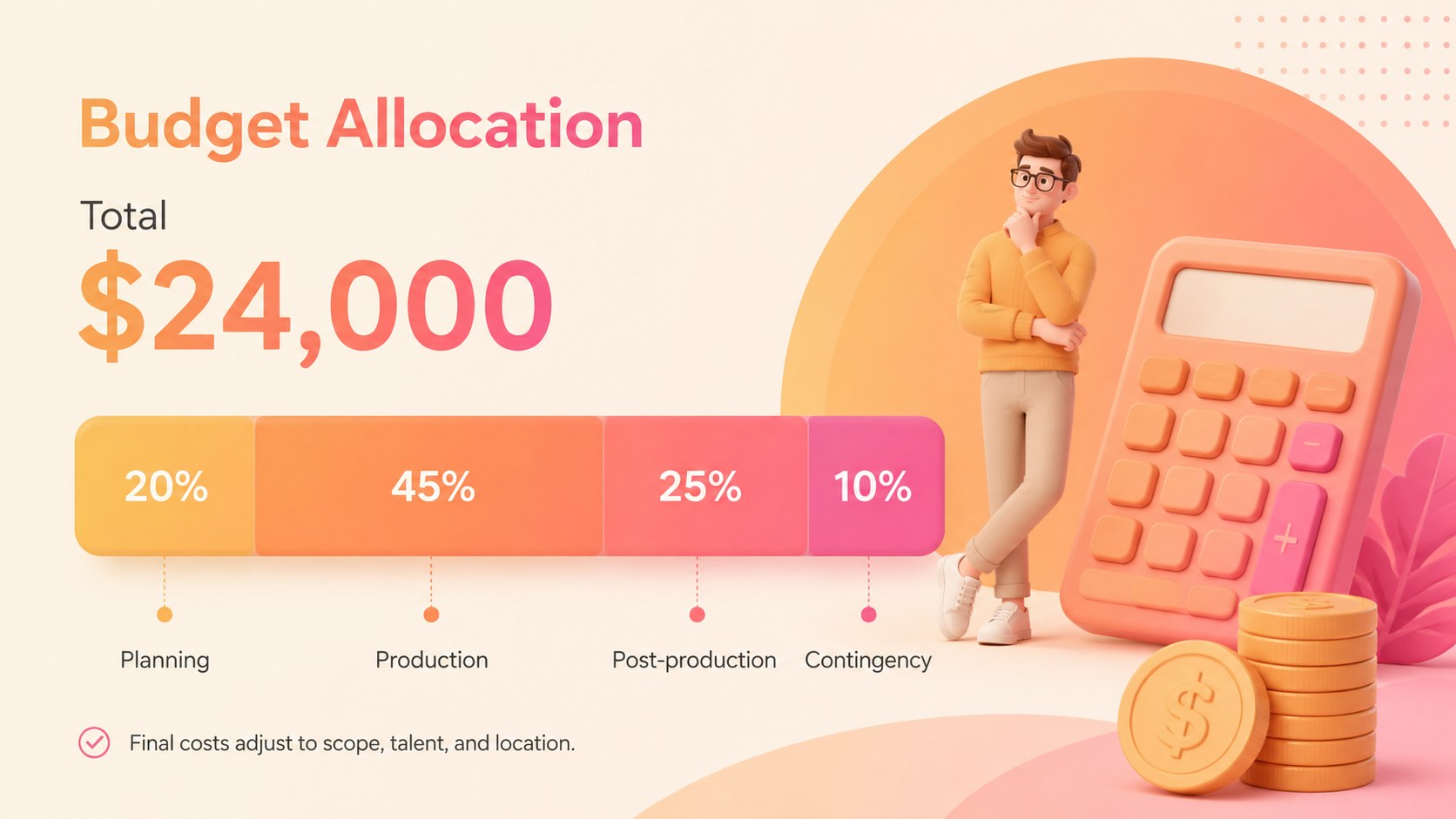 3D Video Project Pitch Deck presentation template, slide 11