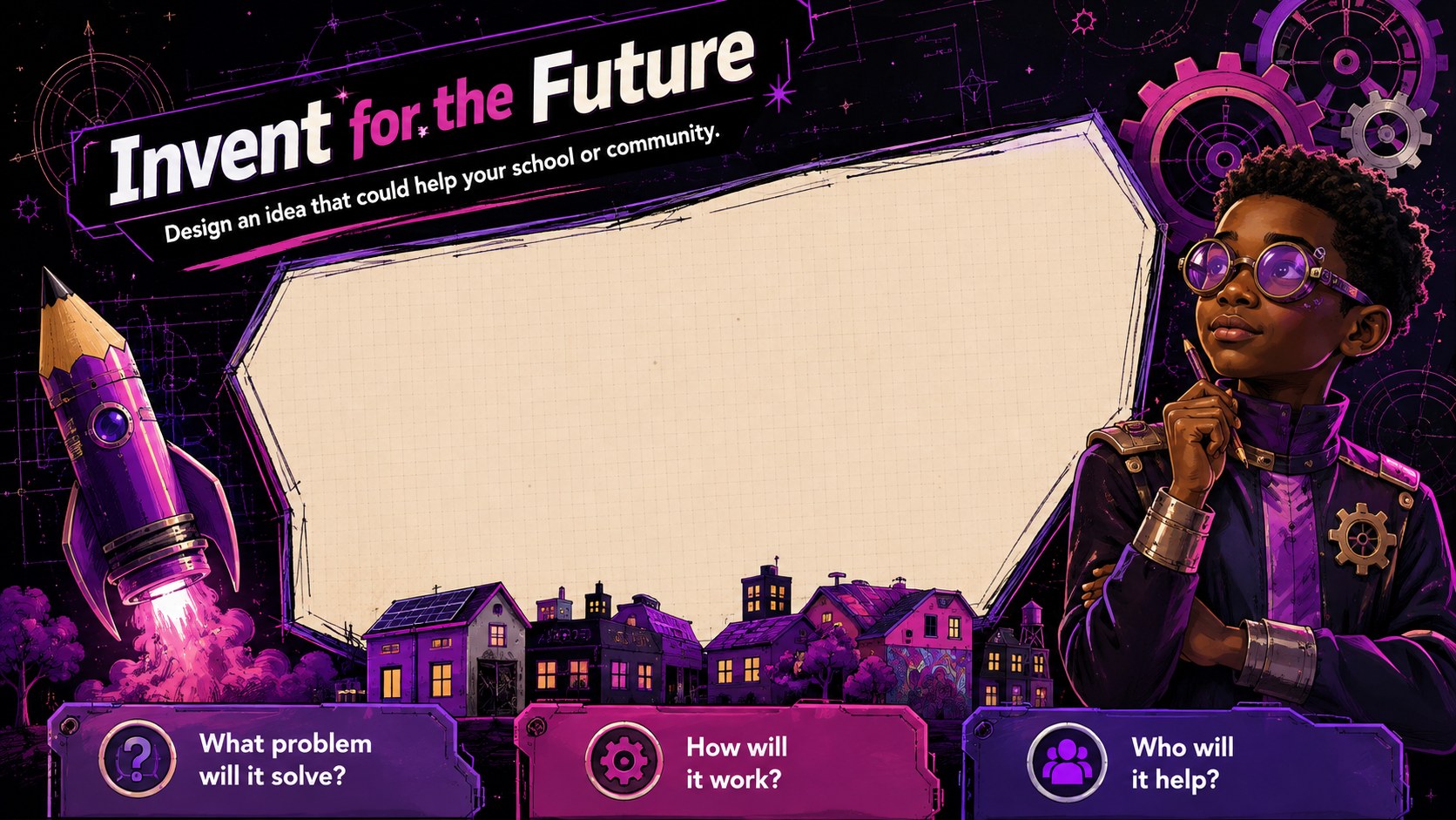 Afrofuturist Black History Activity Deck presentation template, slide 11