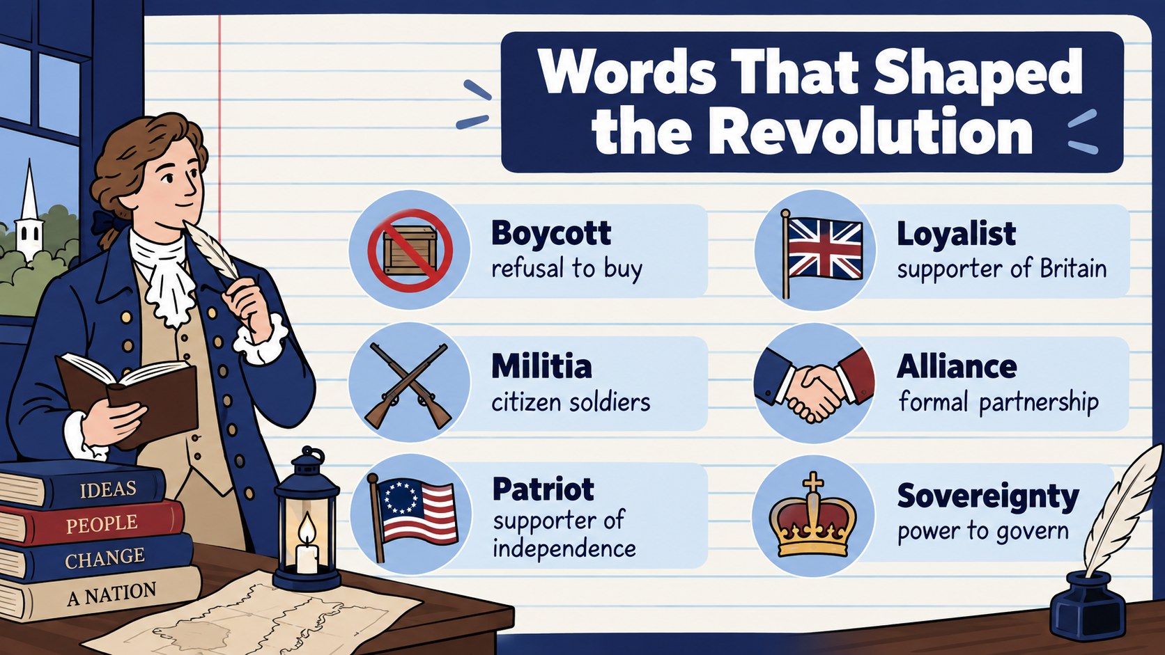 American Revolution Classroom Story Deck presentation template, slide 13