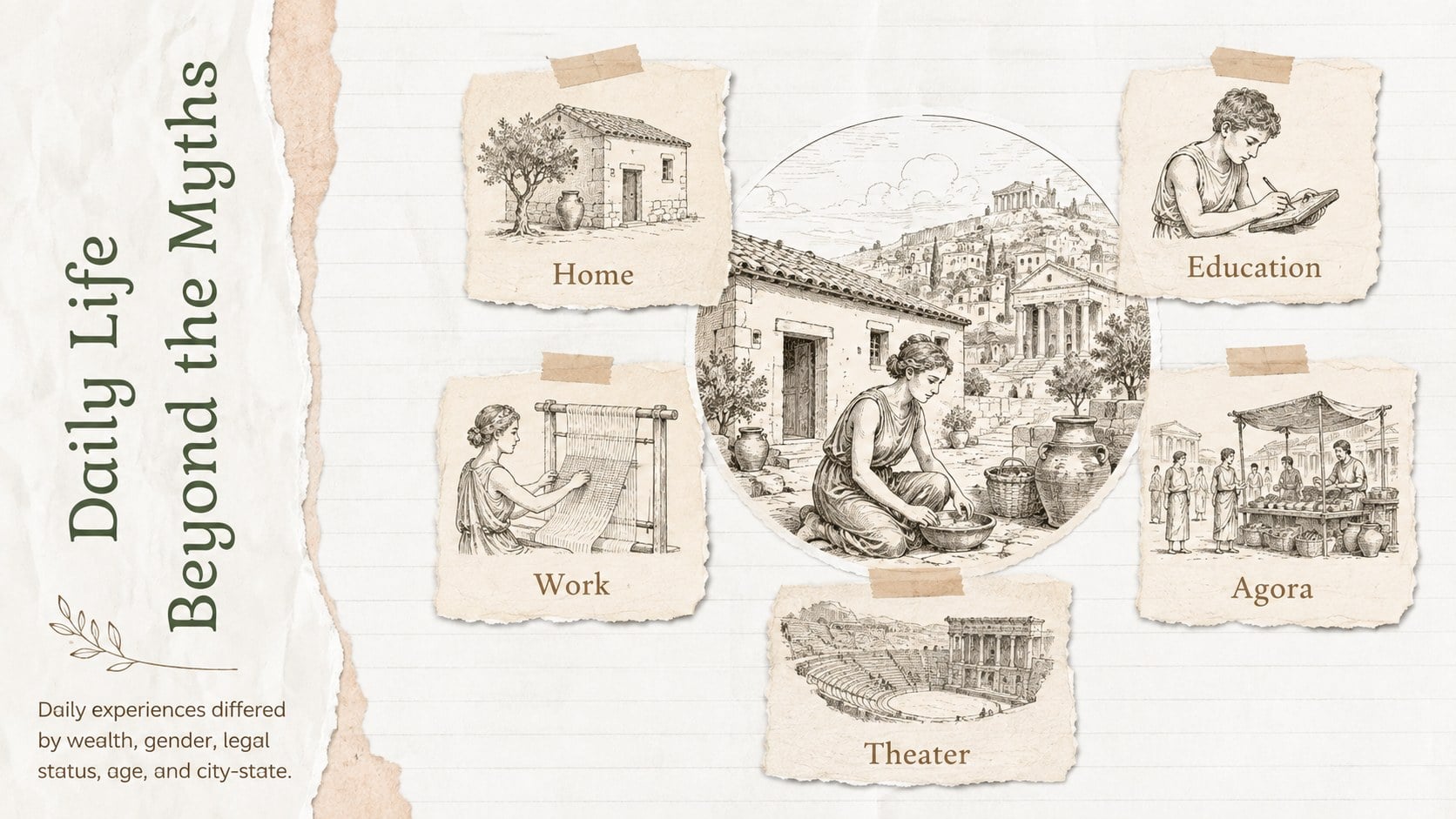 Ancient Greece Mythology Classroom Scrapbook presentation template, slide 10