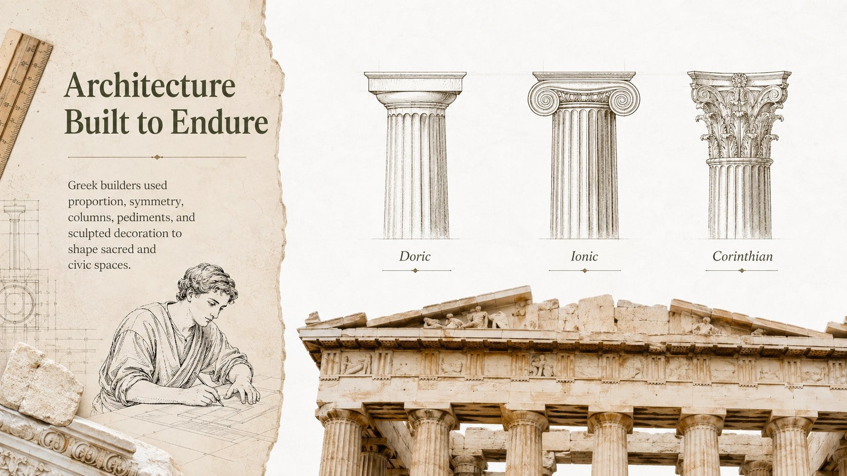 Ancient Greece Mythology Classroom Scrapbook presentation template, slide 11