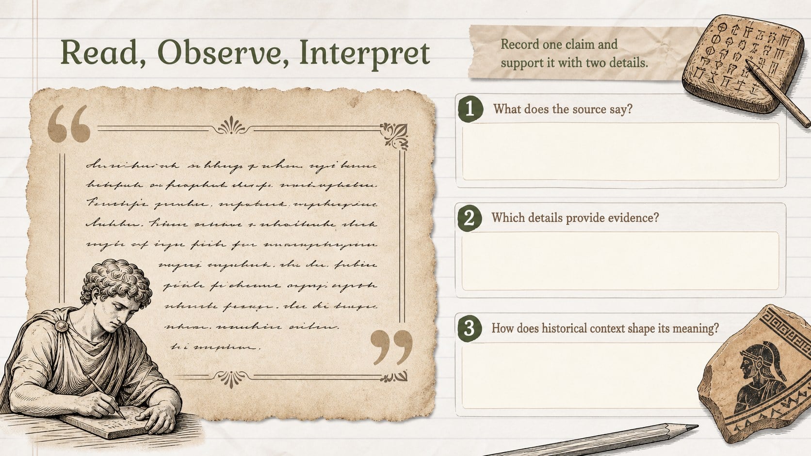 Ancient Greece Mythology Classroom Scrapbook presentation template, slide 13
