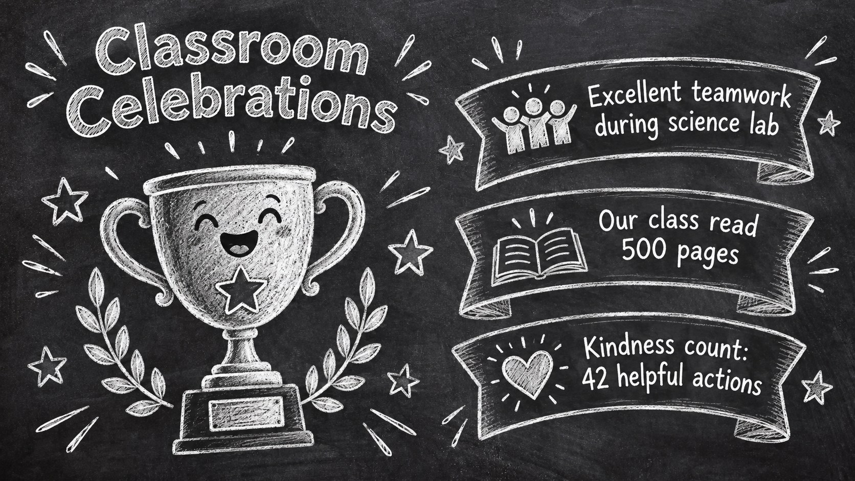 Animated School Bulletin Chalkboard Theme presentation template, slide 5
