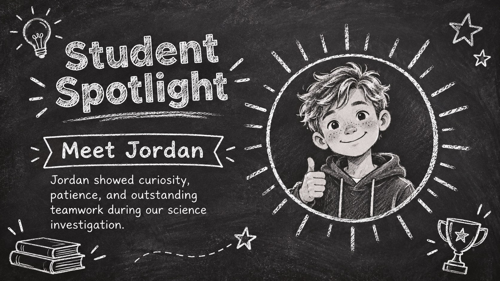 Animated School Bulletin Chalkboard Theme presentation template, slide 9