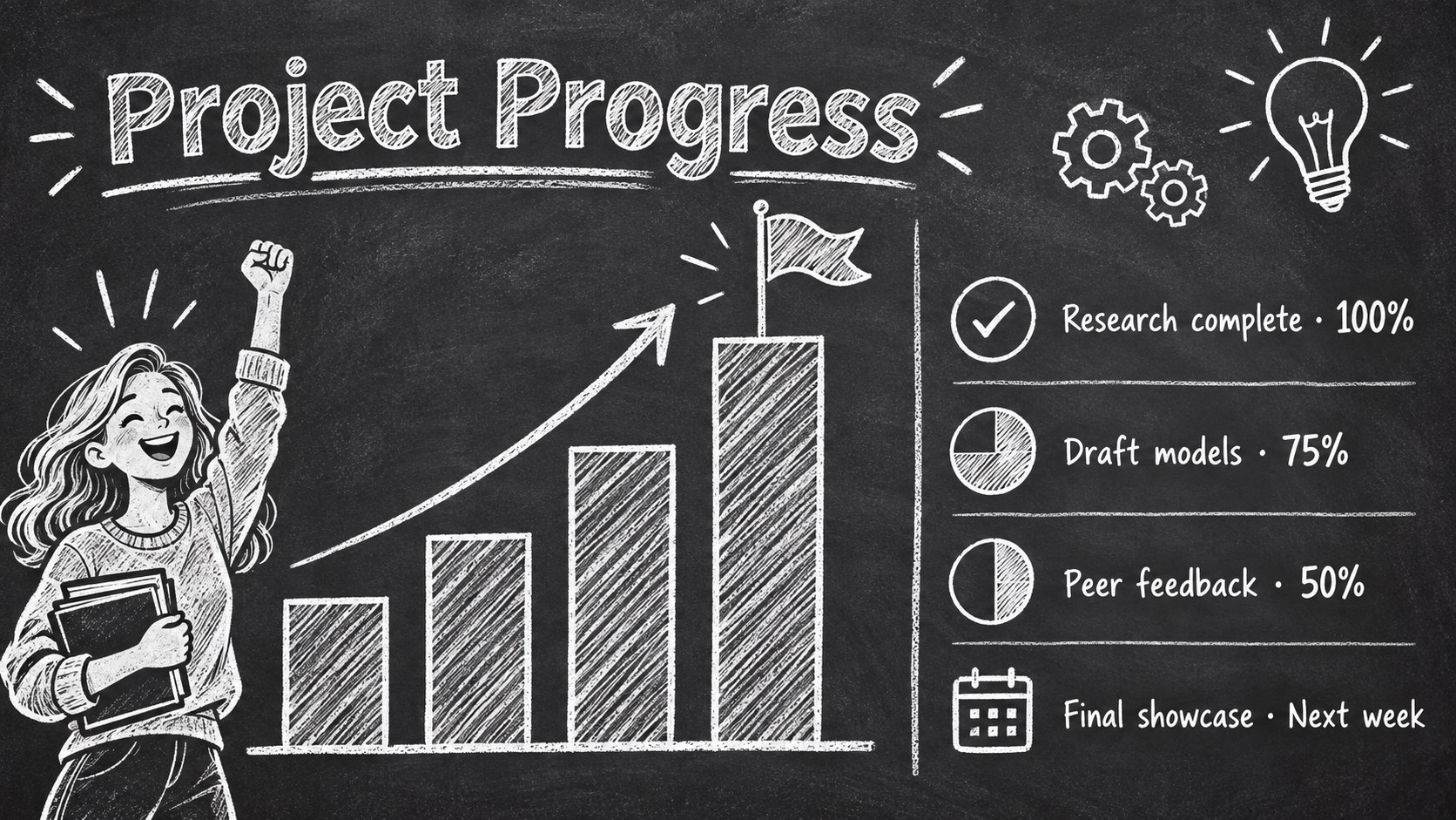 Animated School Bulletin Chalkboard Theme presentation template, slide 10