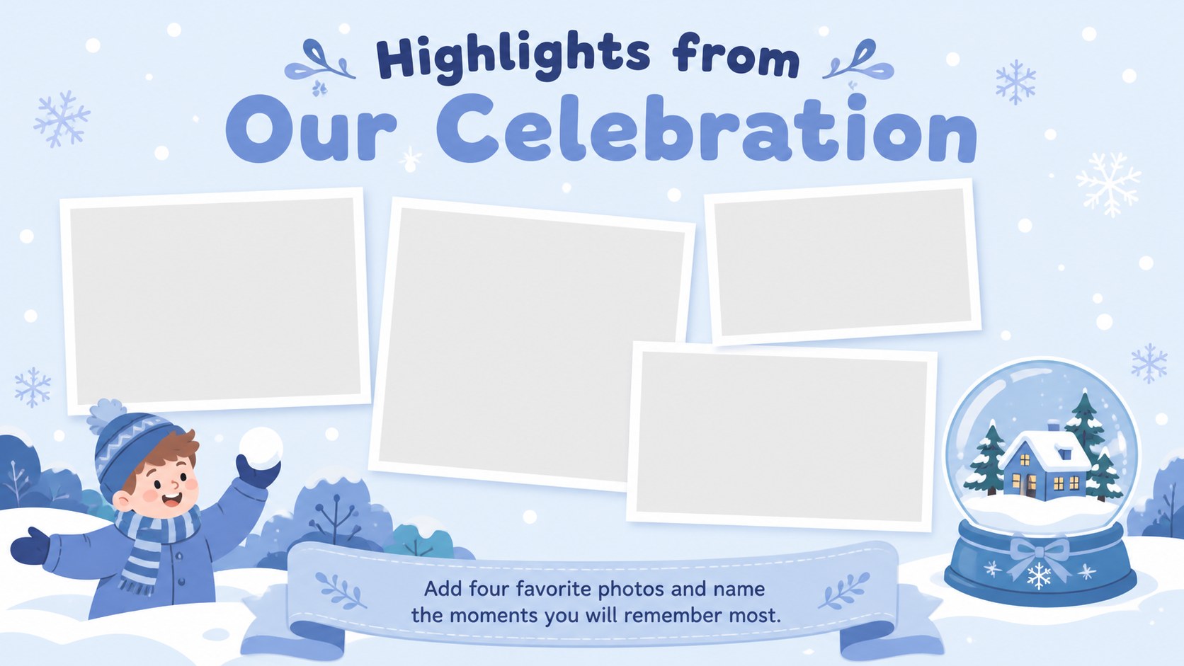 Animated Snowfall Holiday Story Slides presentation template, slide 14