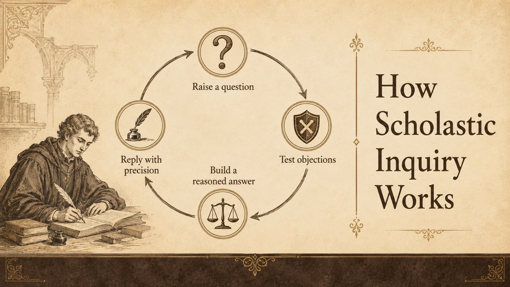 Aquinas Scholastic Thought Lecture Deck presentation template, slide 4