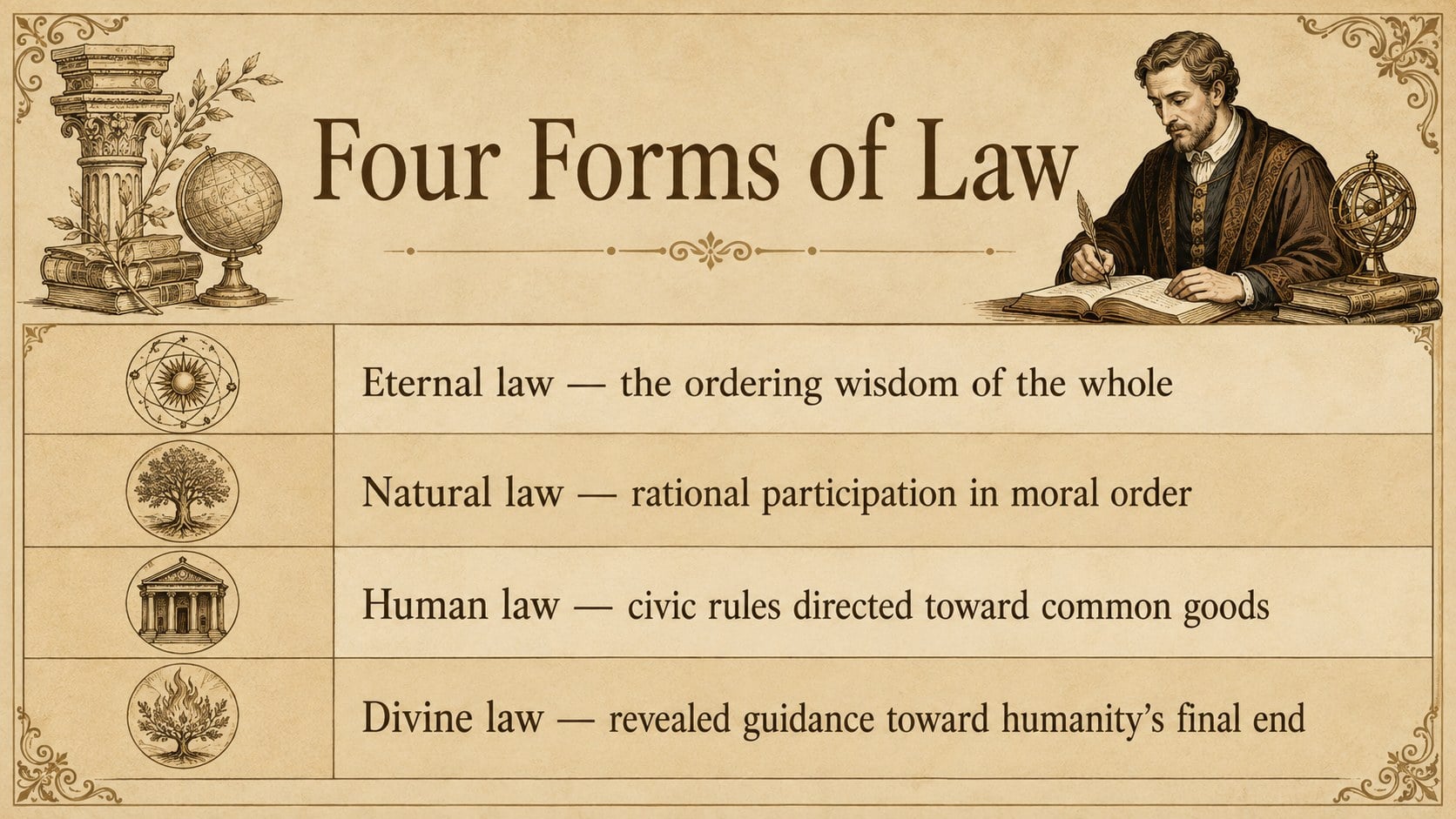 Aquinas Scholastic Thought Lecture Deck presentation template, slide 9