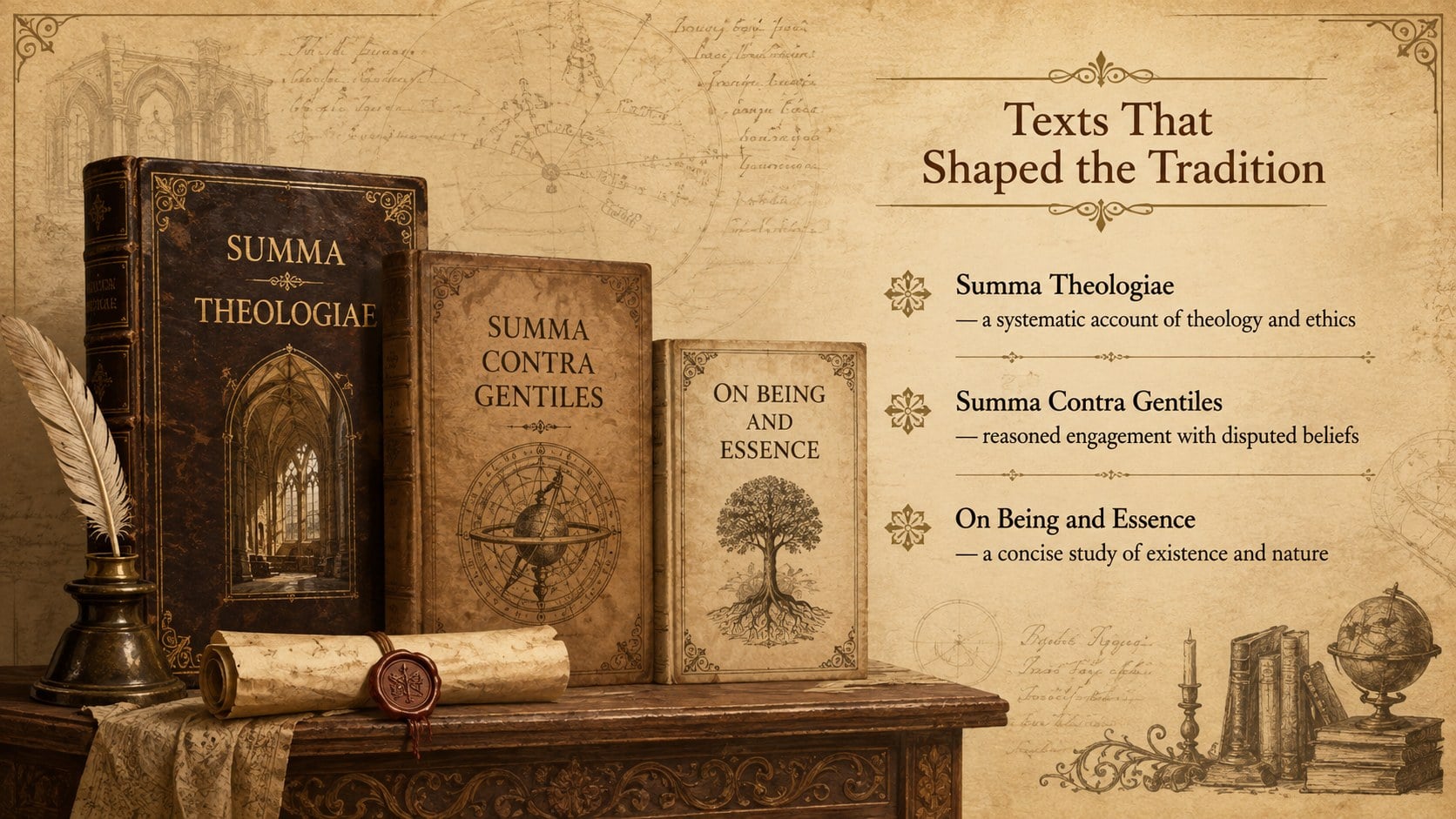 Aquinas Scholastic Thought Lecture Deck presentation template, slide 11