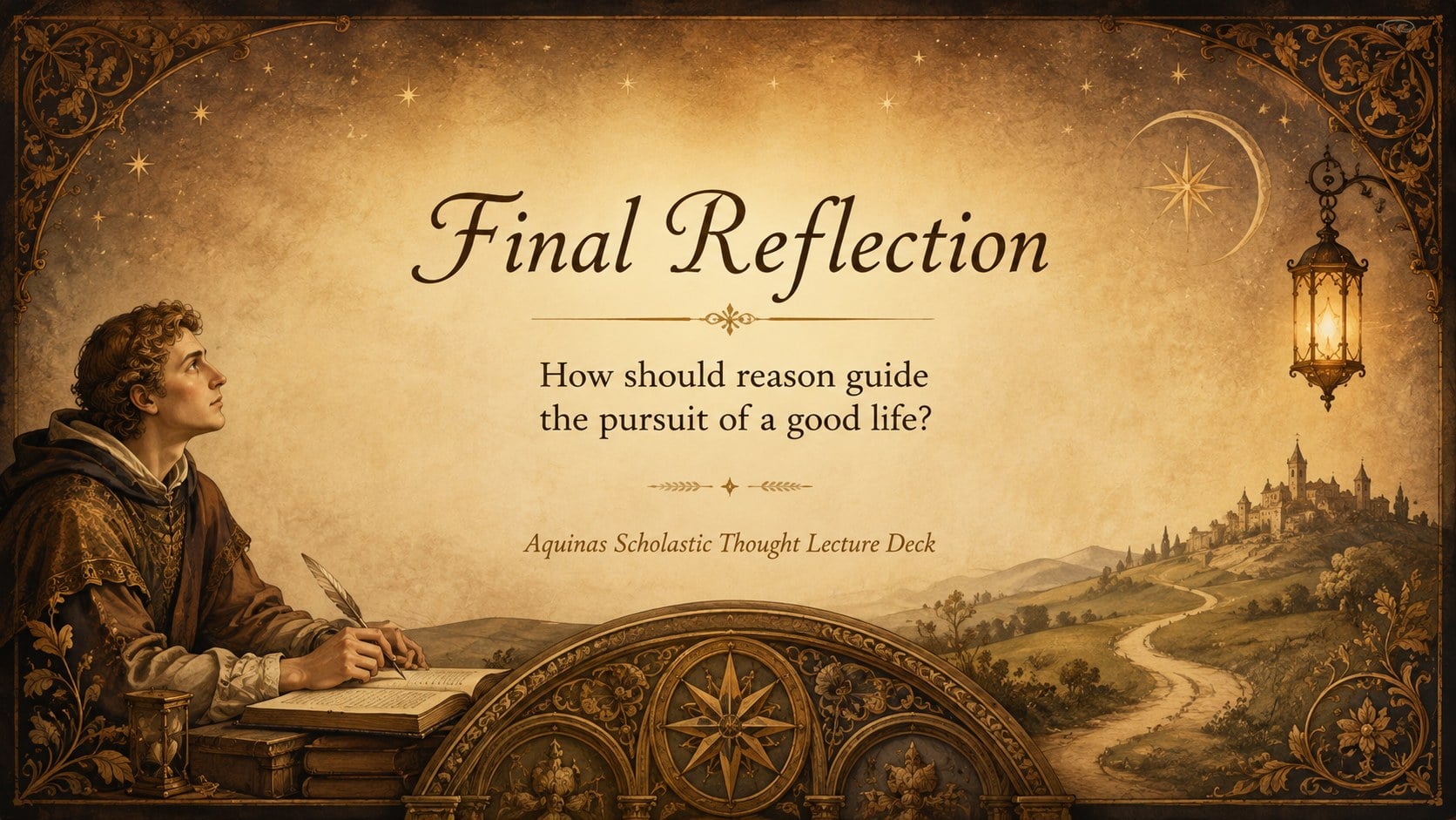 Aquinas Scholastic Thought Lecture Deck presentation template, slide 15