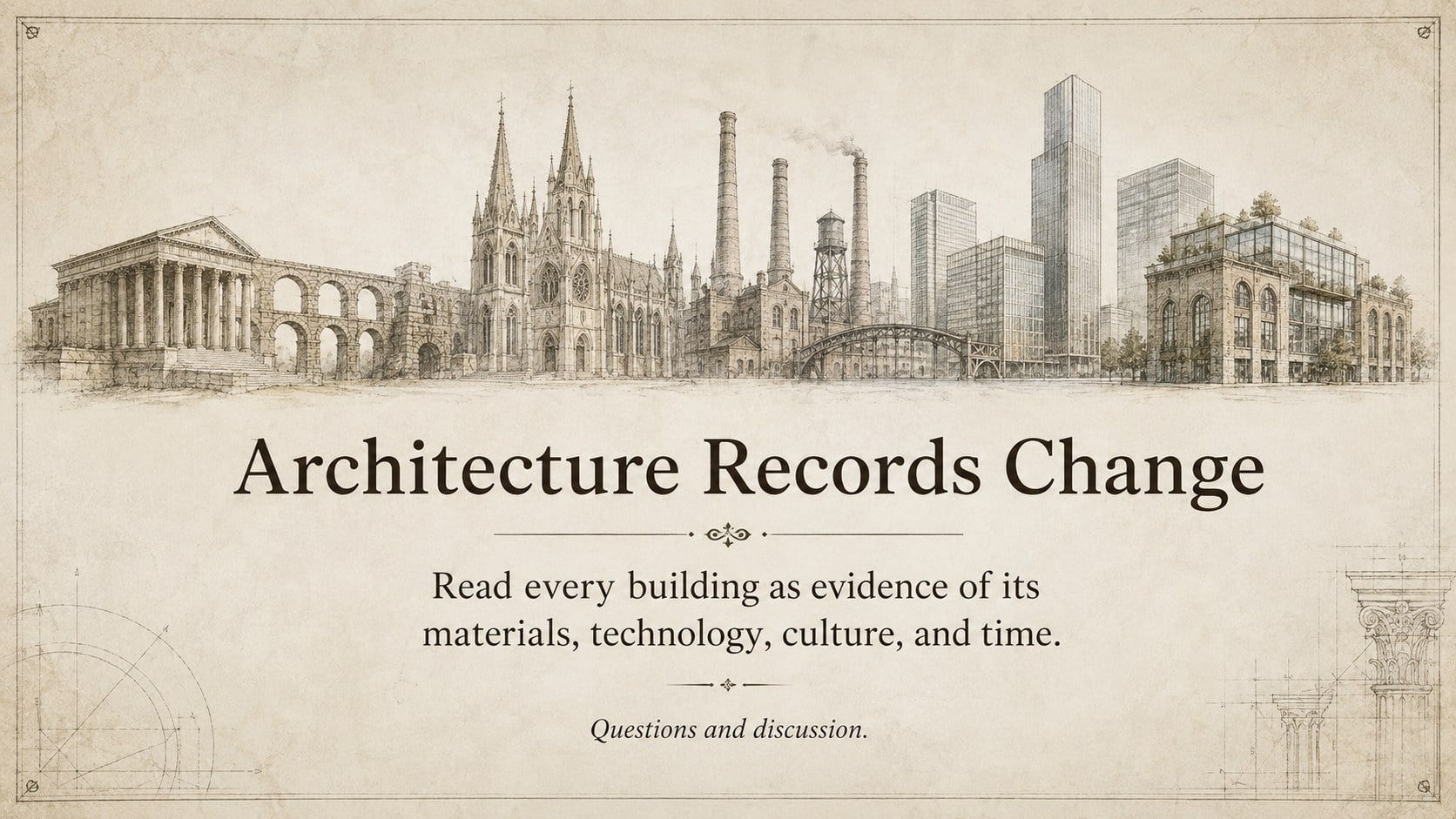 Modelo de apresentação História da arquitetura ilustrada, slide 16