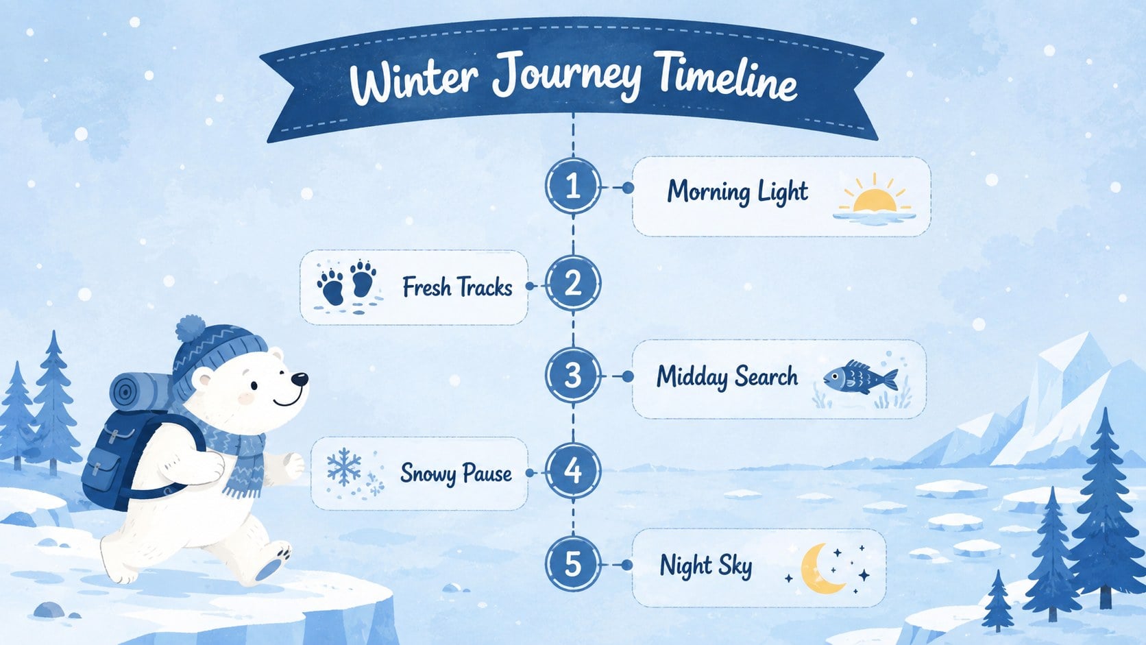 Arctic Bear Storybook Slides presentation template, slide 13