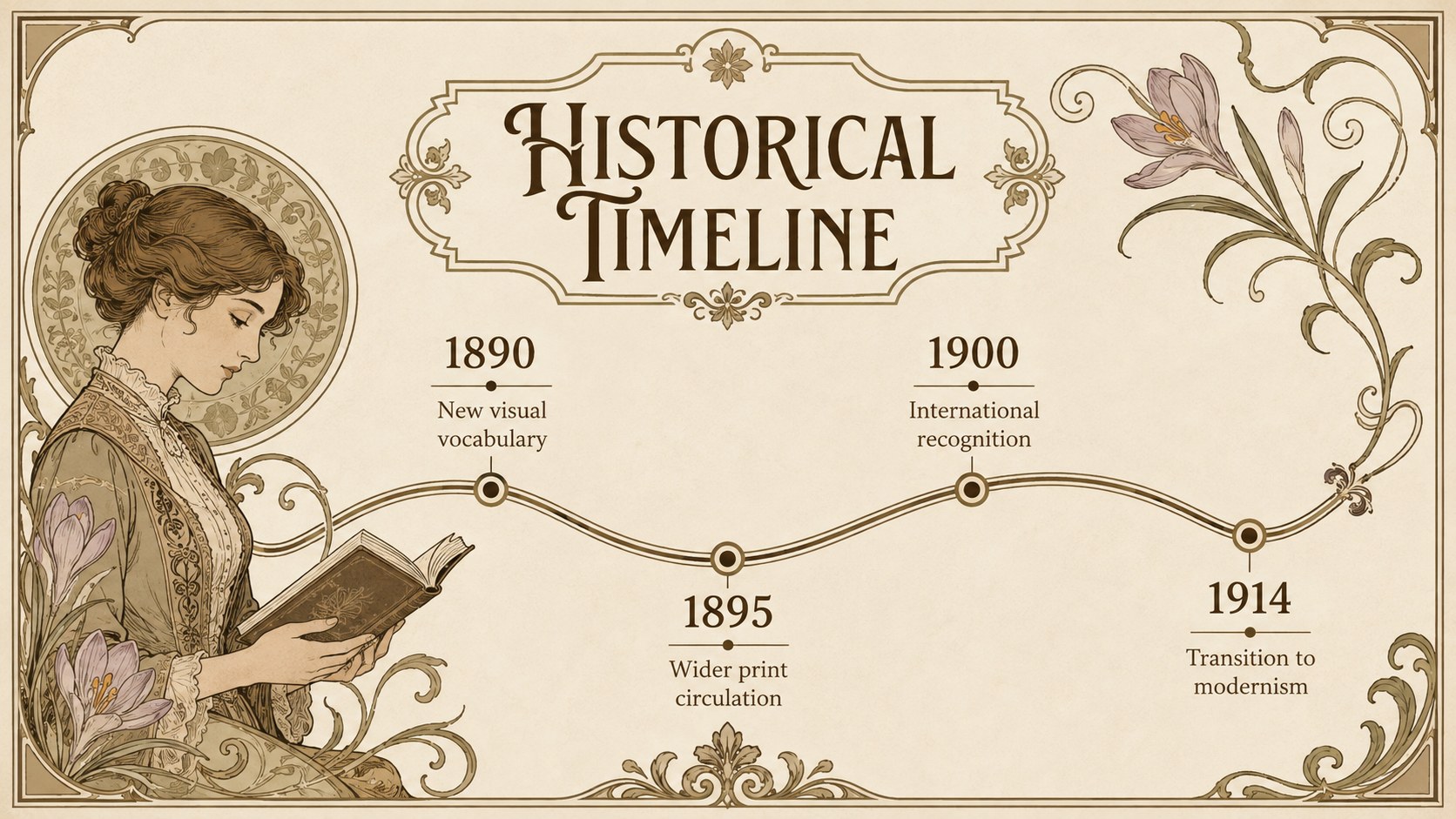 Modelo de apresentação Pôster Acadêmico em Estilo Art Nouveau, slide 13