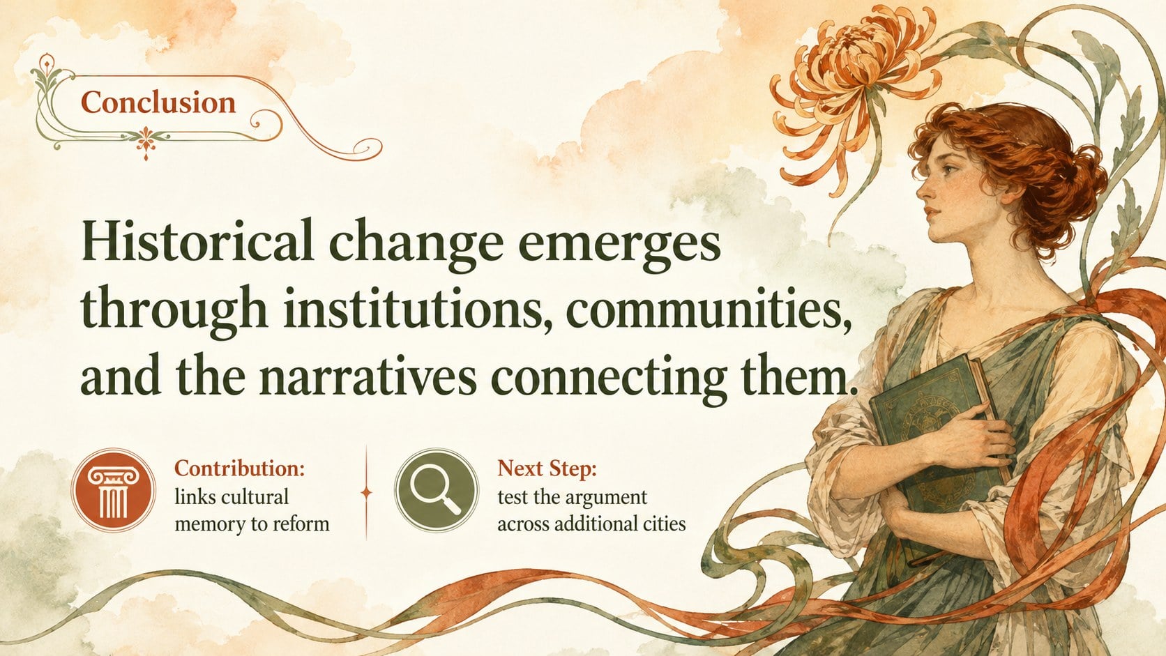 Art Nouveau History Dissertation Defense Deck presentation template, slide 12