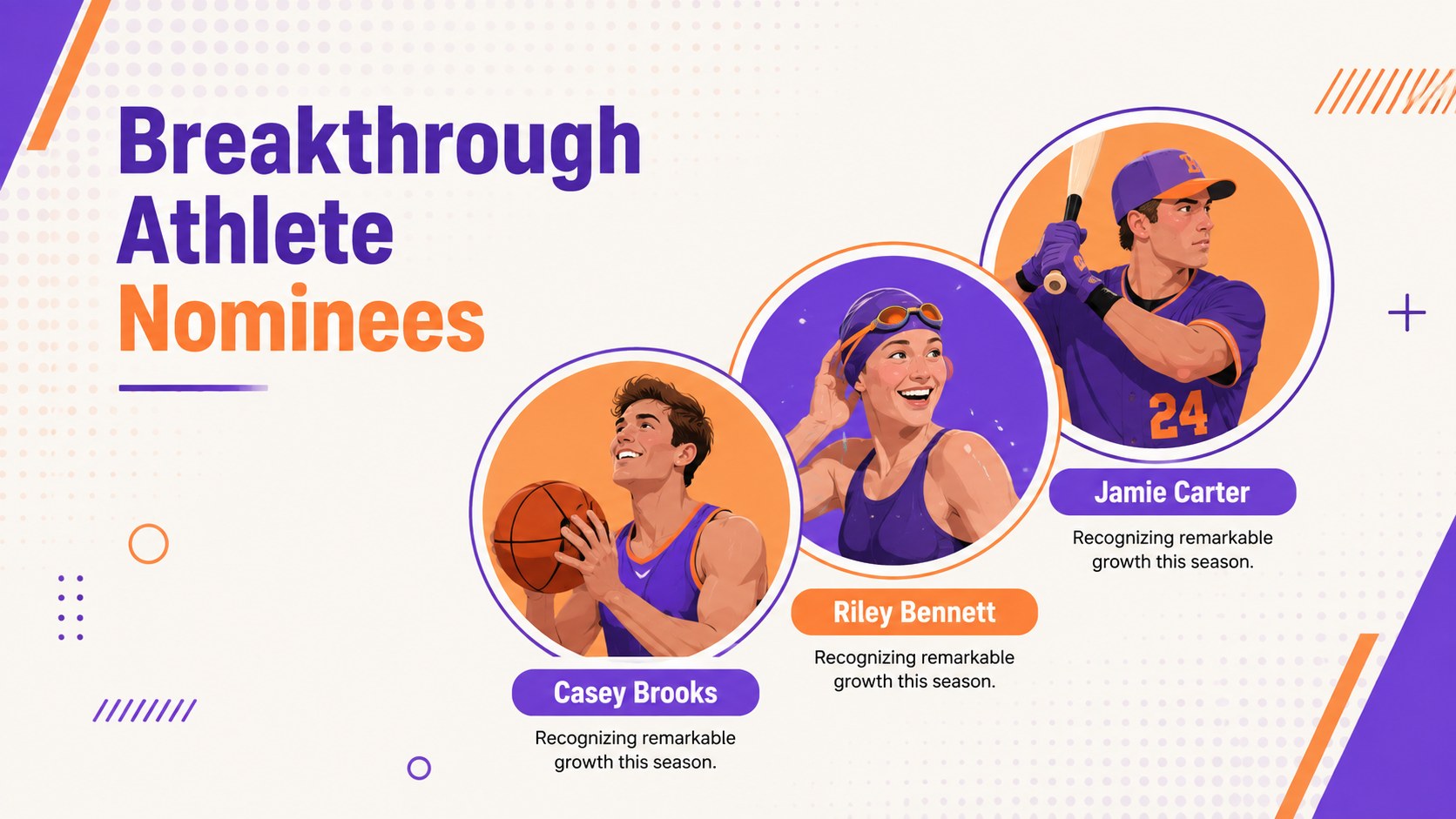 Athletic Recognition Night Presentation Deck presentation template, slide 7
