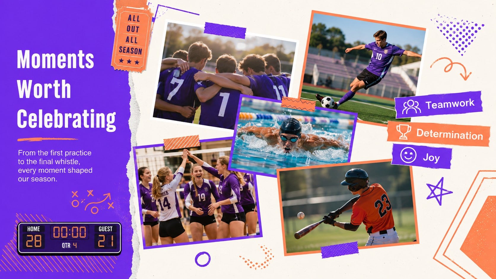 Athletic Recognition Night Presentation Deck presentation template, slide 14