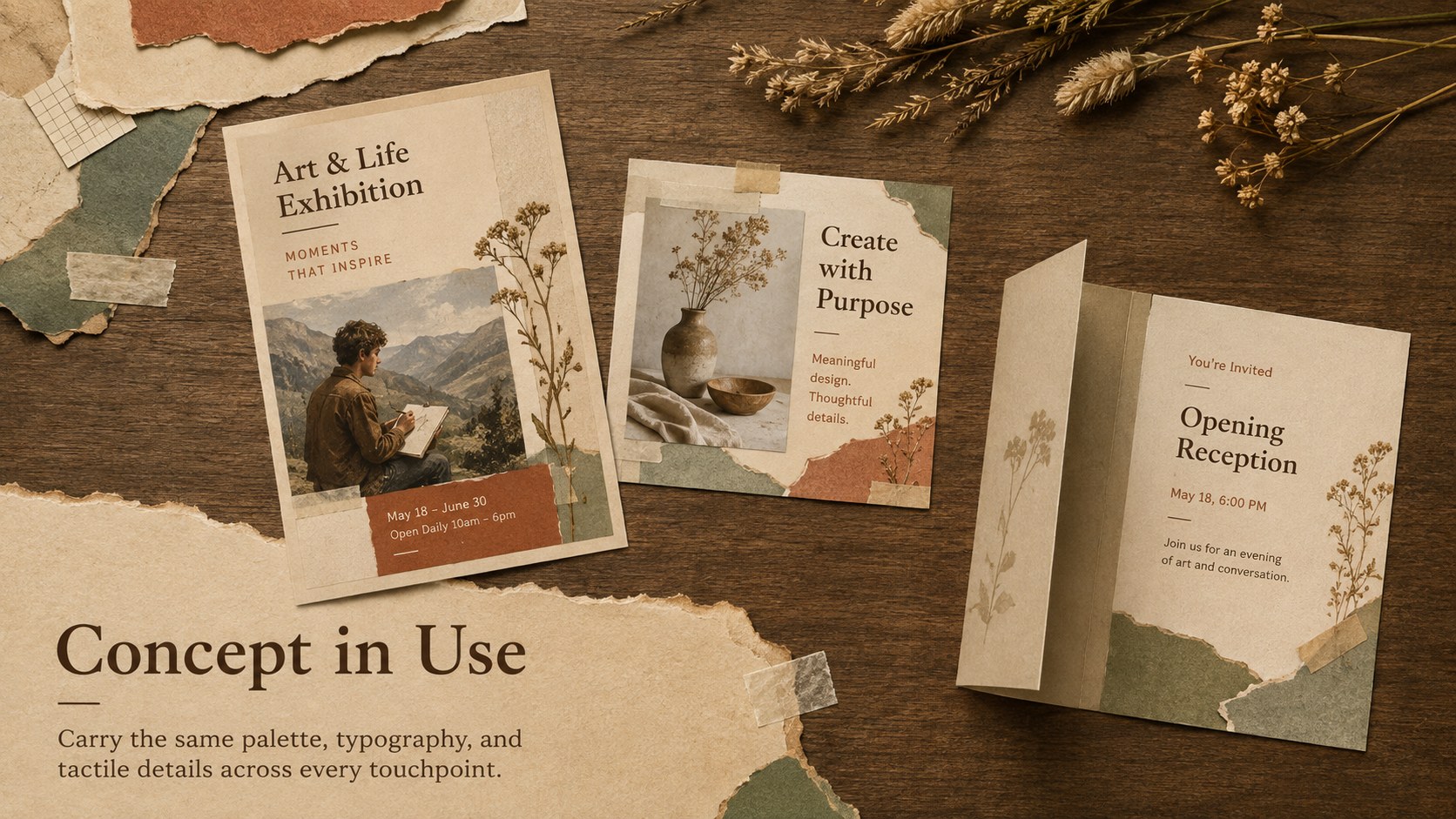 Autumn Scrapbook Vision Board Deck presentation template, slide 12