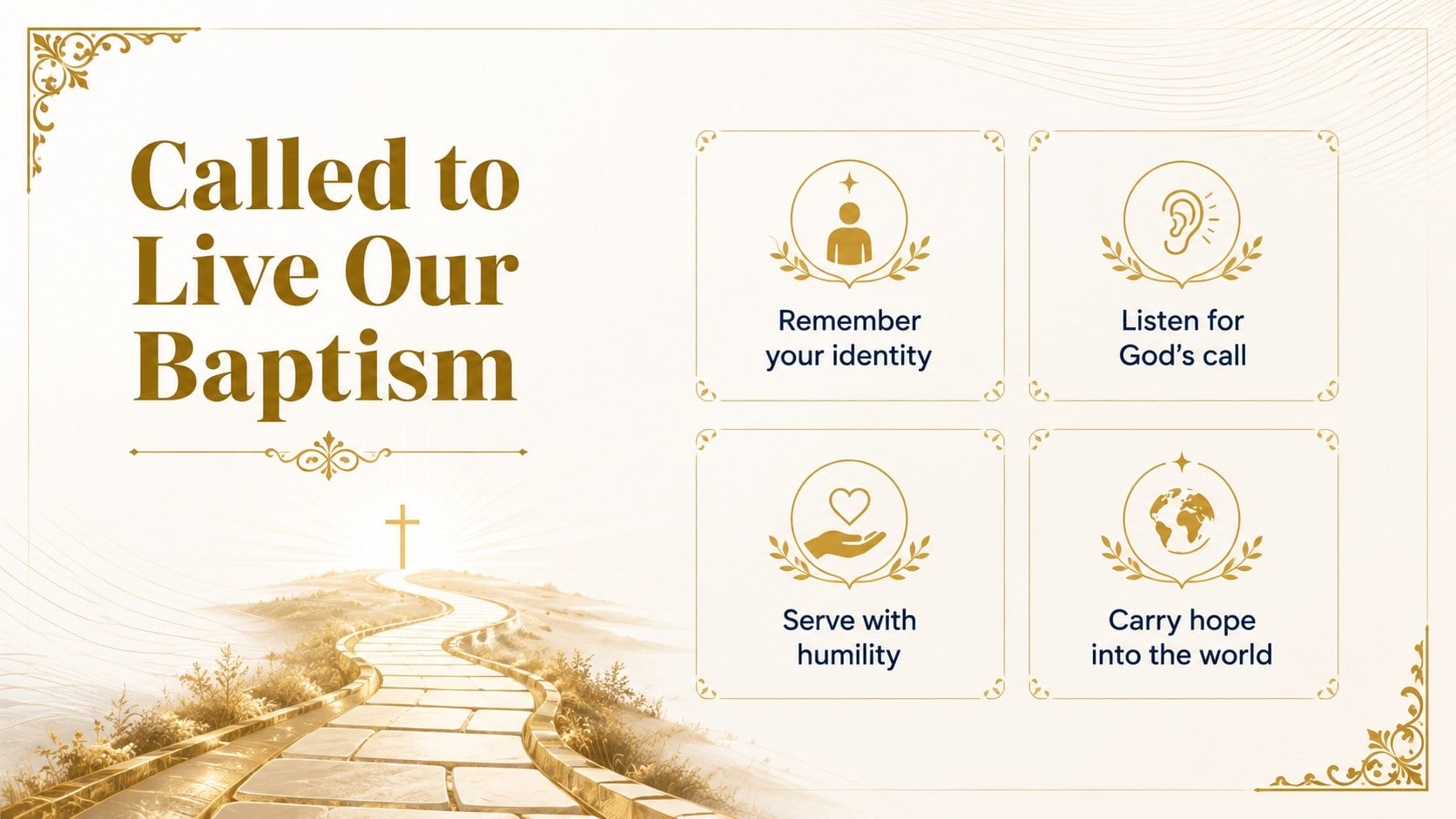 Baptism Sunday Worship Deck presentation template, slide 11