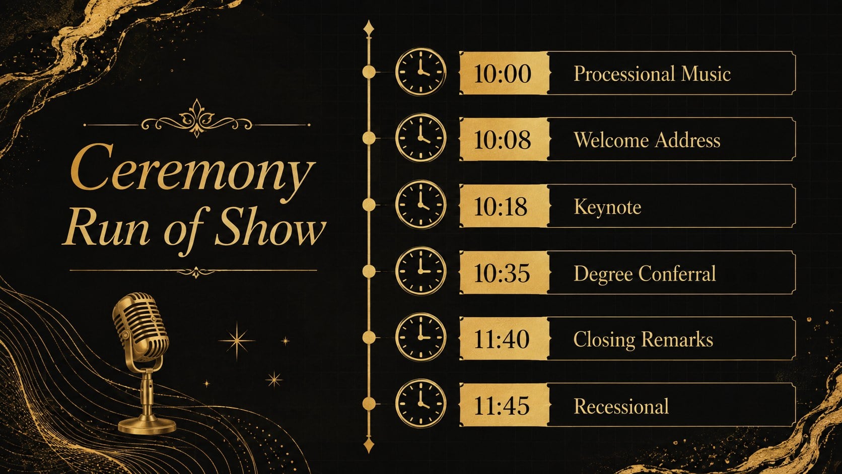 Black and Gold Commencement Program Deck presentation template, slide 13