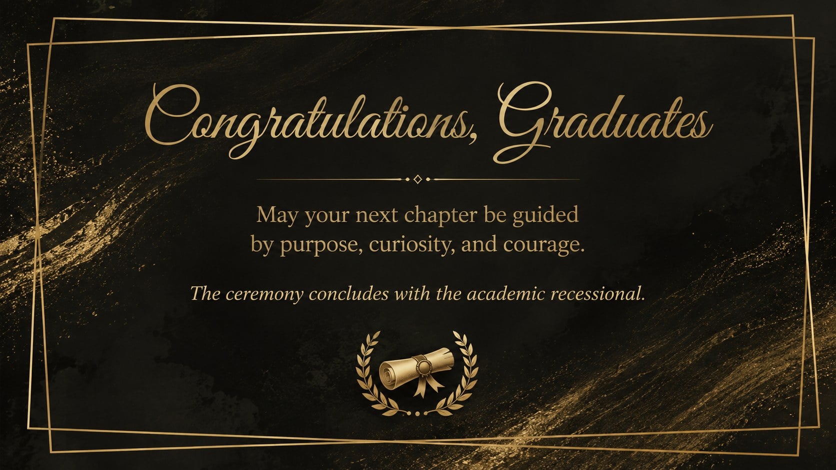 Black and Gold Commencement Program Deck presentation template, slide 15
