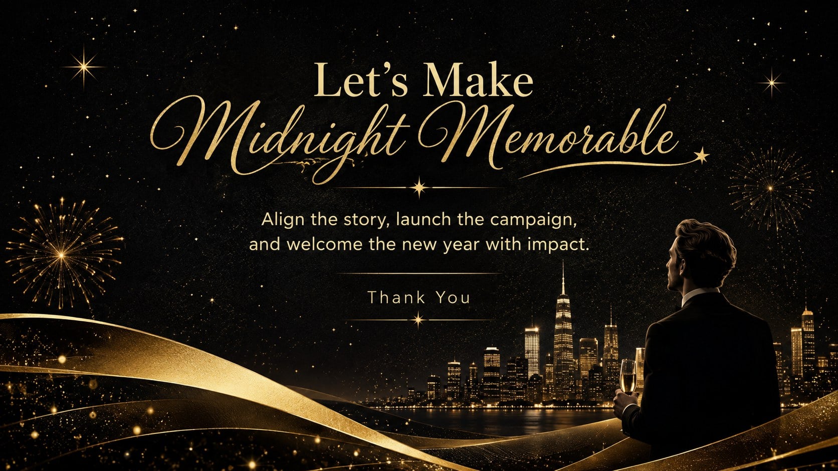 Black and Gold New Year Campaign Deck presentation template, slide 15