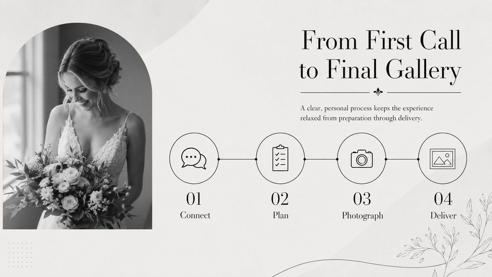 Black and White Bridal Photography Showcase presentation template, slide 11