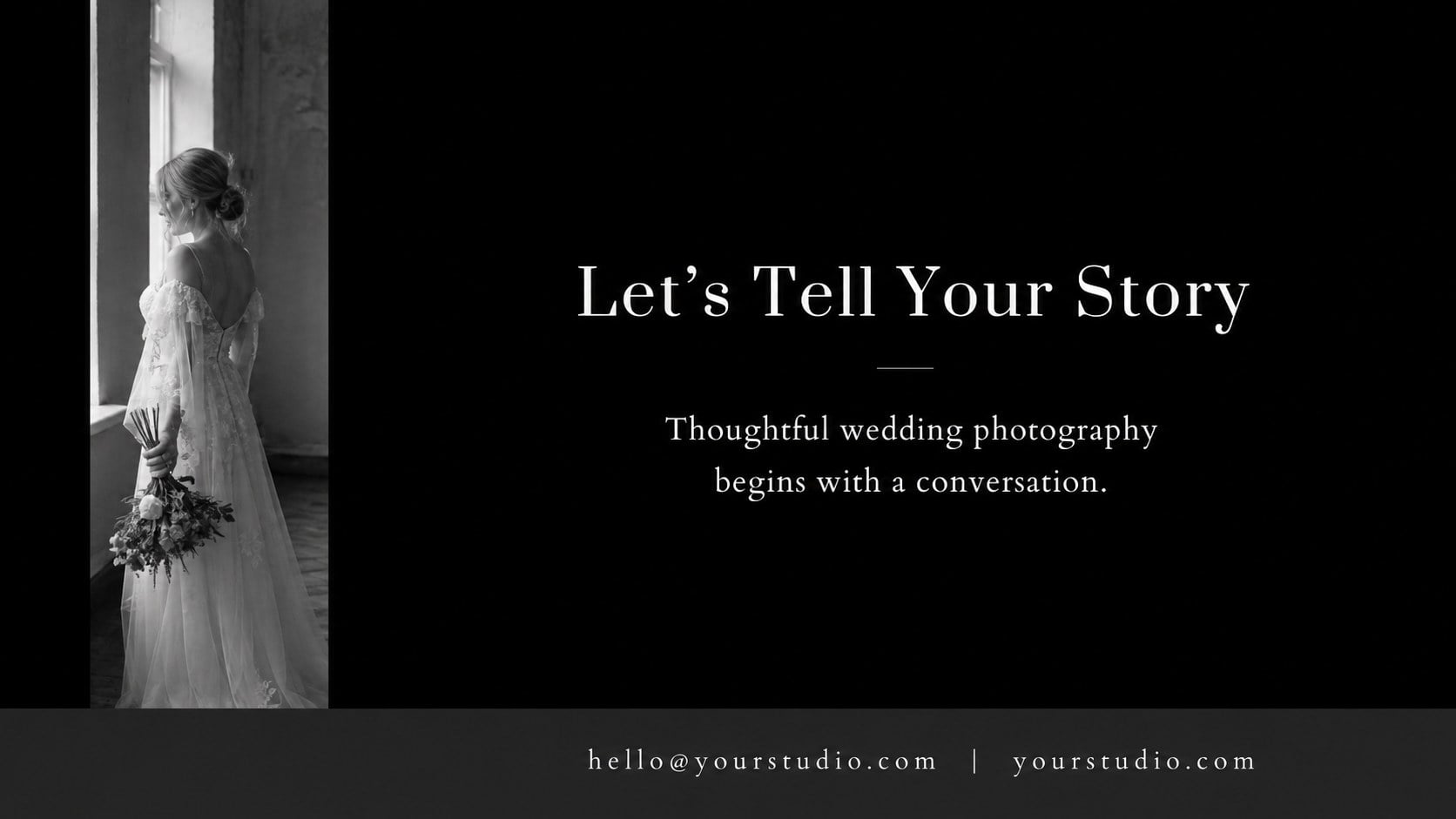 Black and White Bridal Photography Showcase presentation template, slide 15