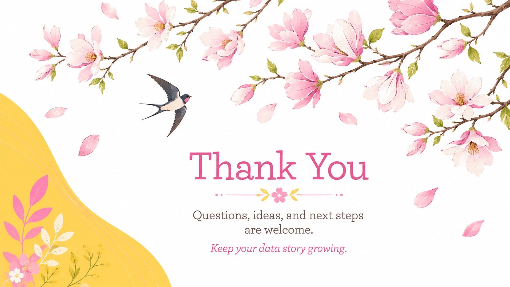 Blooming Spring Data Story Slides presentation template, slide 15
