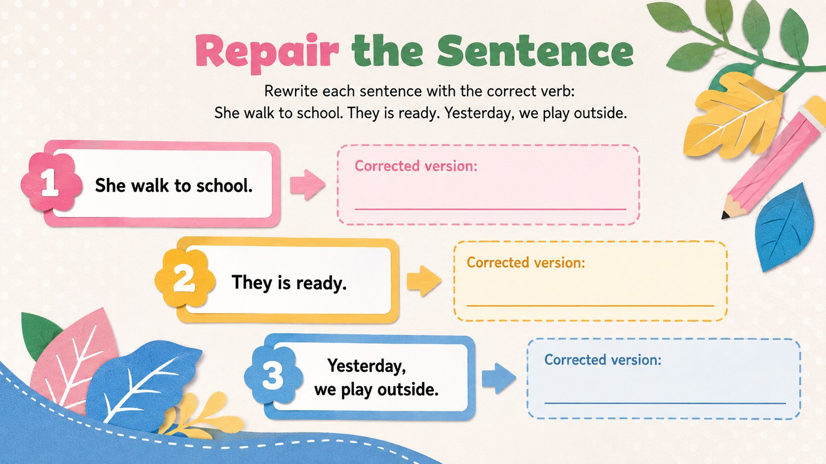 Blooming Verb Practice Challenge presentation template, slide 11