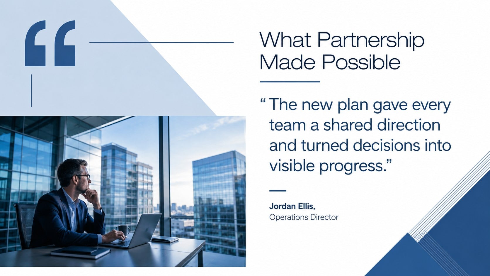 Blue Corporate Photo Deck presentation template, slide 12