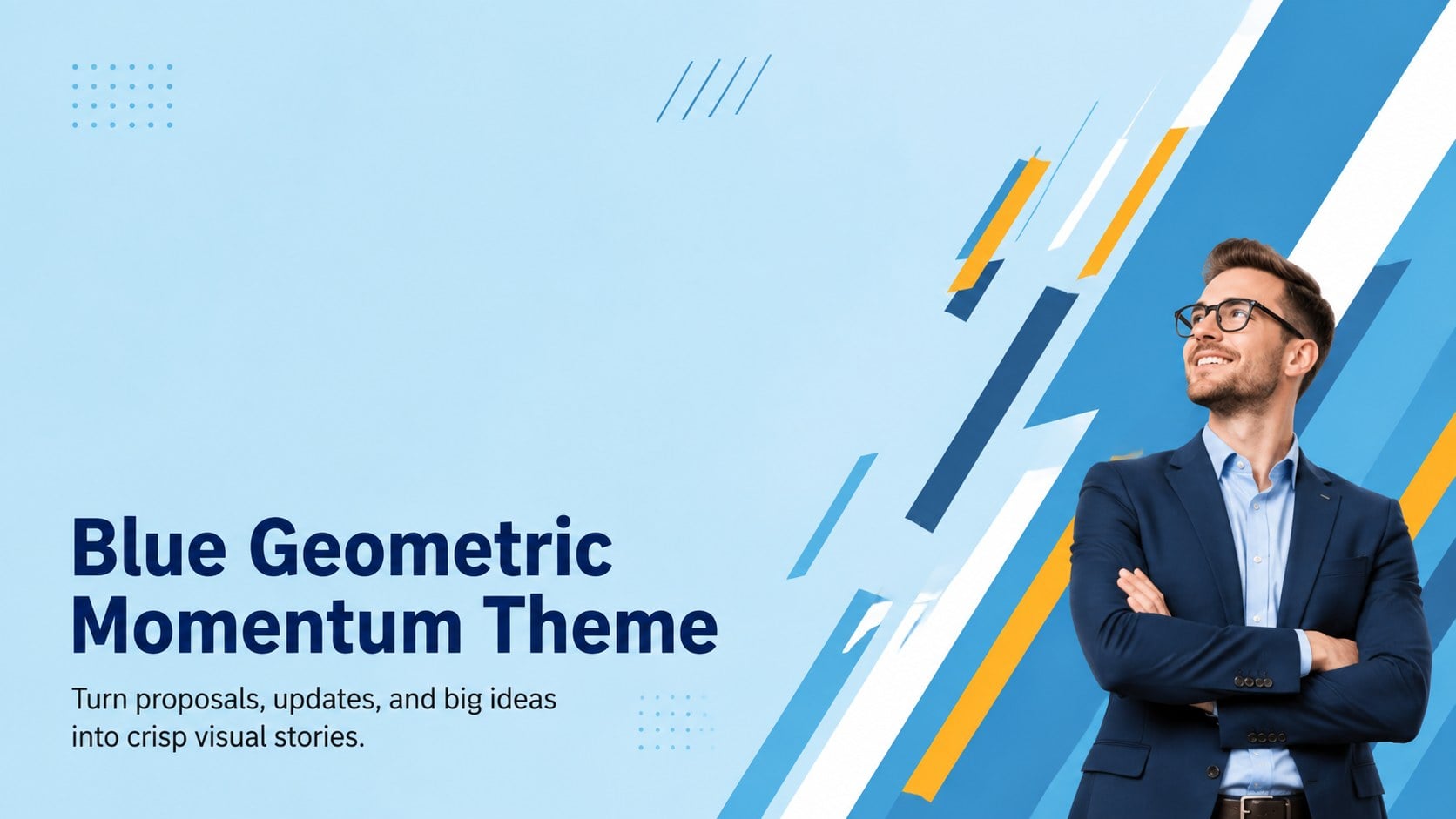 Modelo de apresentação Dinamismo em Geometria Azul, slide 1