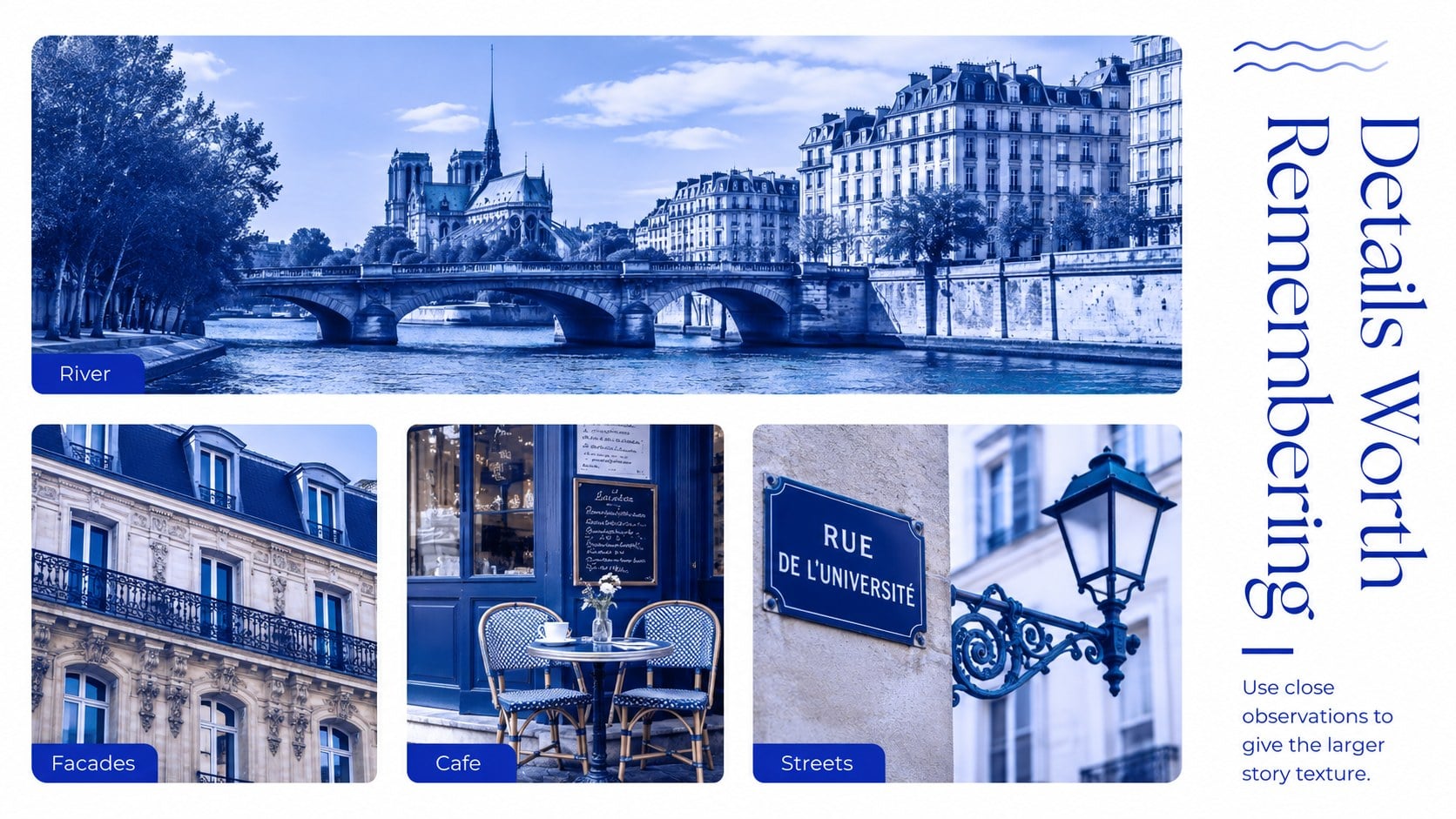 Modelo de apresentação Temática Parisiense em Azul, slide 12
