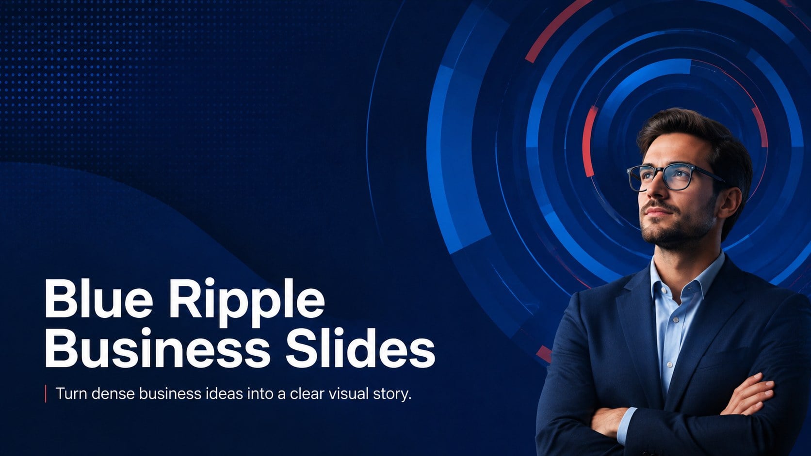 Blue Ripple Business Slides presentation template, slide 1
