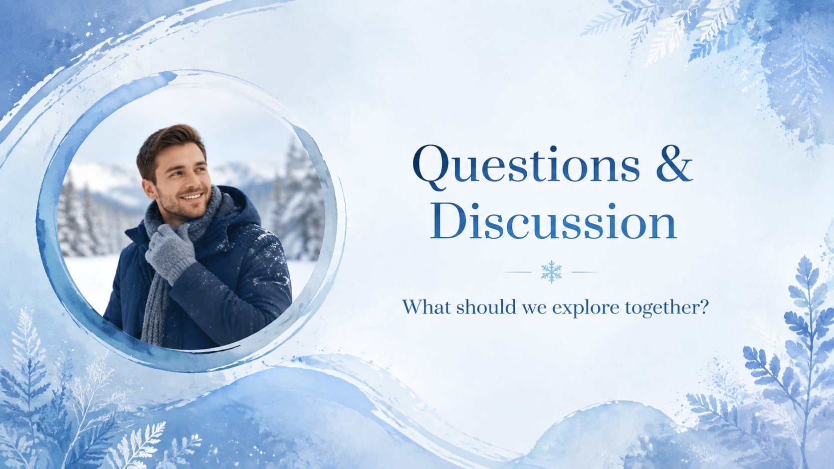 Blue Watercolor Seasonal Briefing presentation template, slide 12