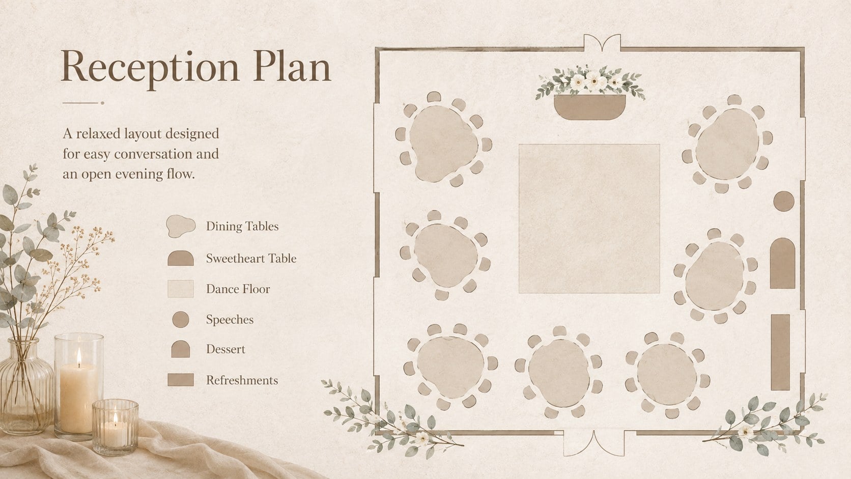 Bohemian Botanical Wedding Planning Deck presentation template, slide 10