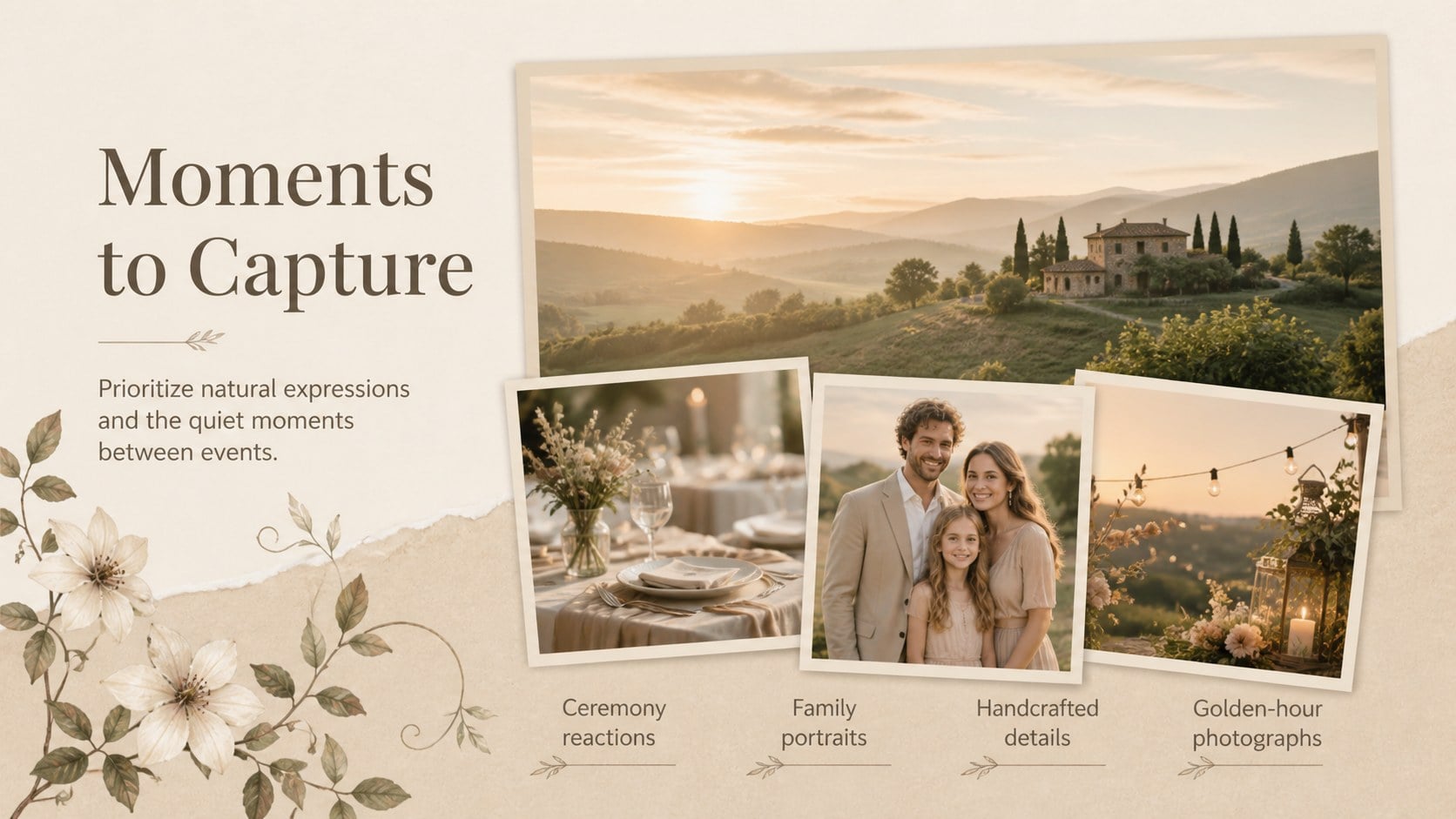 Bohemian Botanical Wedding Planning Deck presentation template, slide 12