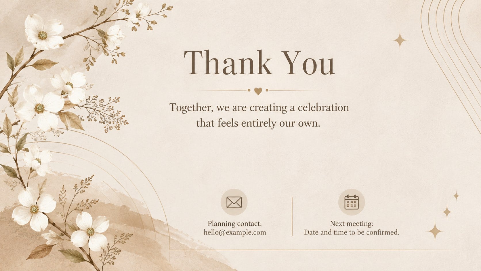 Bohemian Botanical Wedding Planning Deck presentation template, slide 16