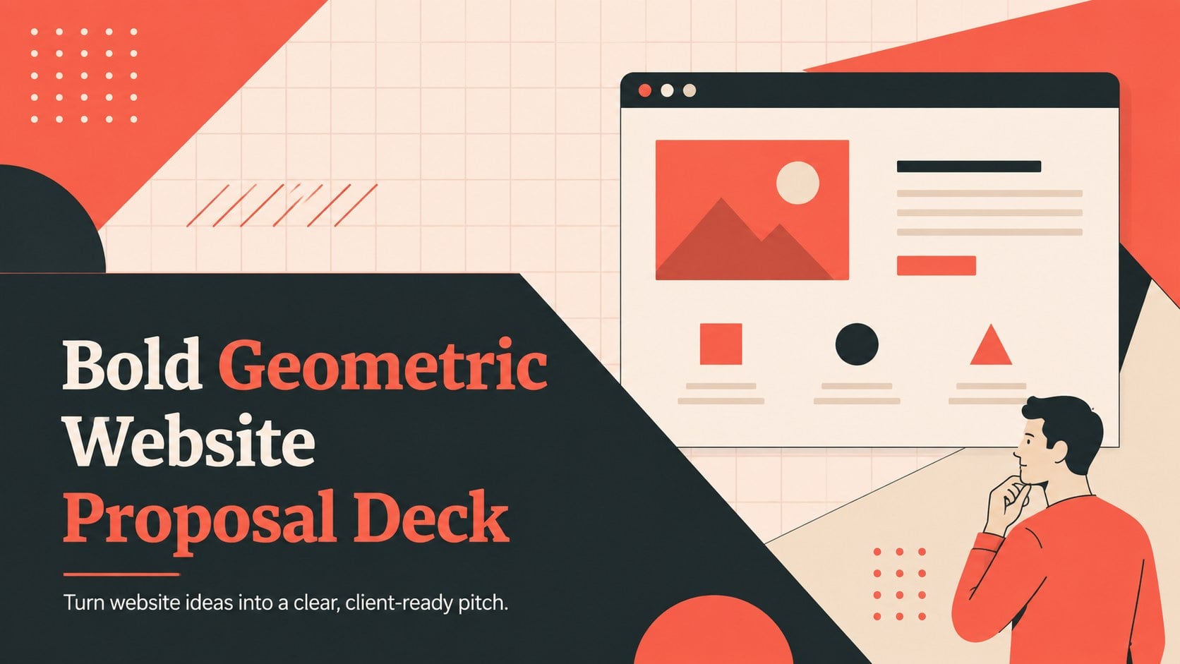 Bold Geometric Website Proposal Deck presentation template, slide 1