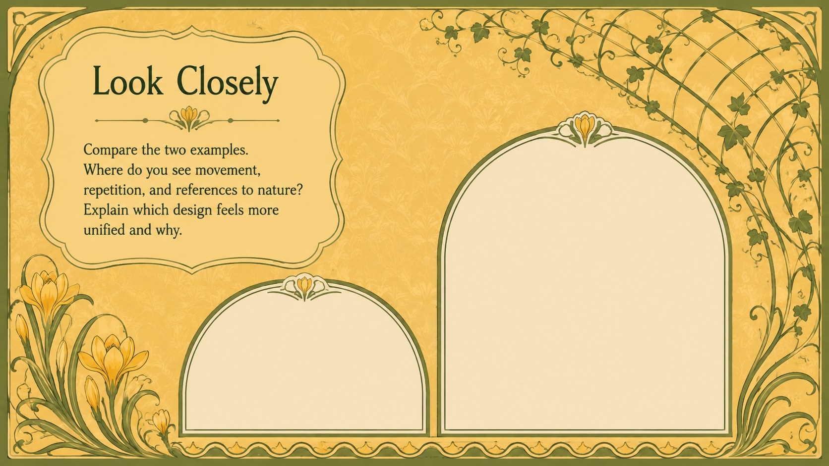 Botanical Art Nouveau Lesson Deck presentation template, slide 10