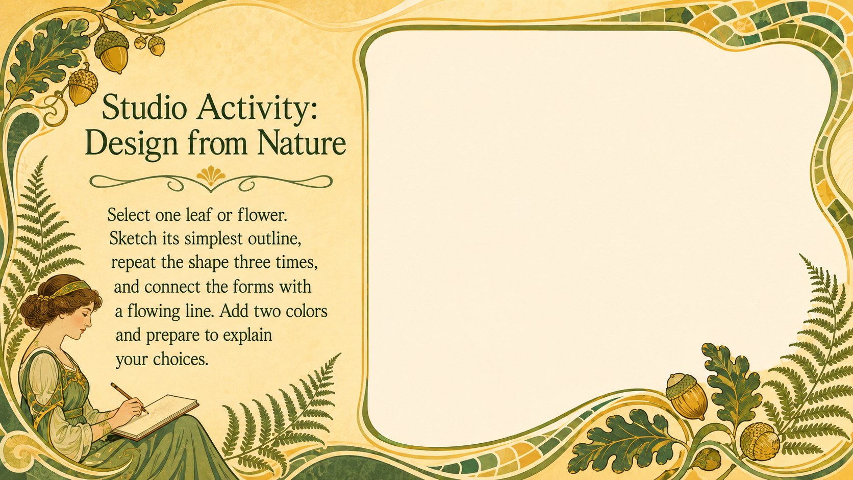 Botanical Art Nouveau Lesson Deck presentation template, slide 11