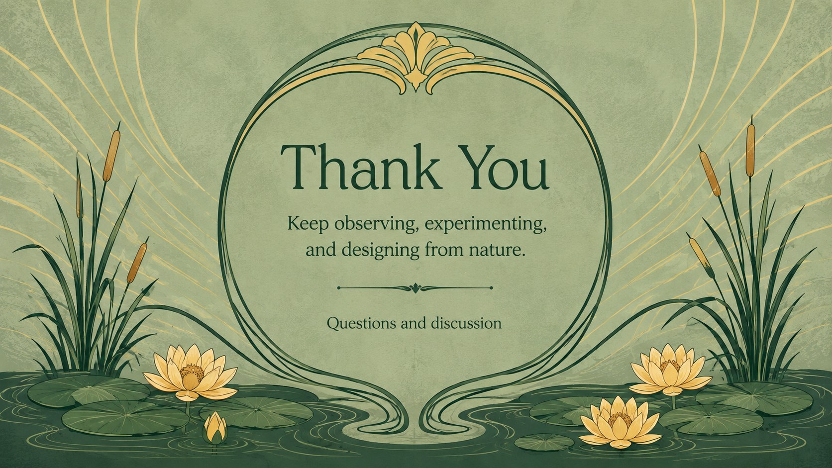 Botanical Art Nouveau Lesson Deck presentation template, slide 15