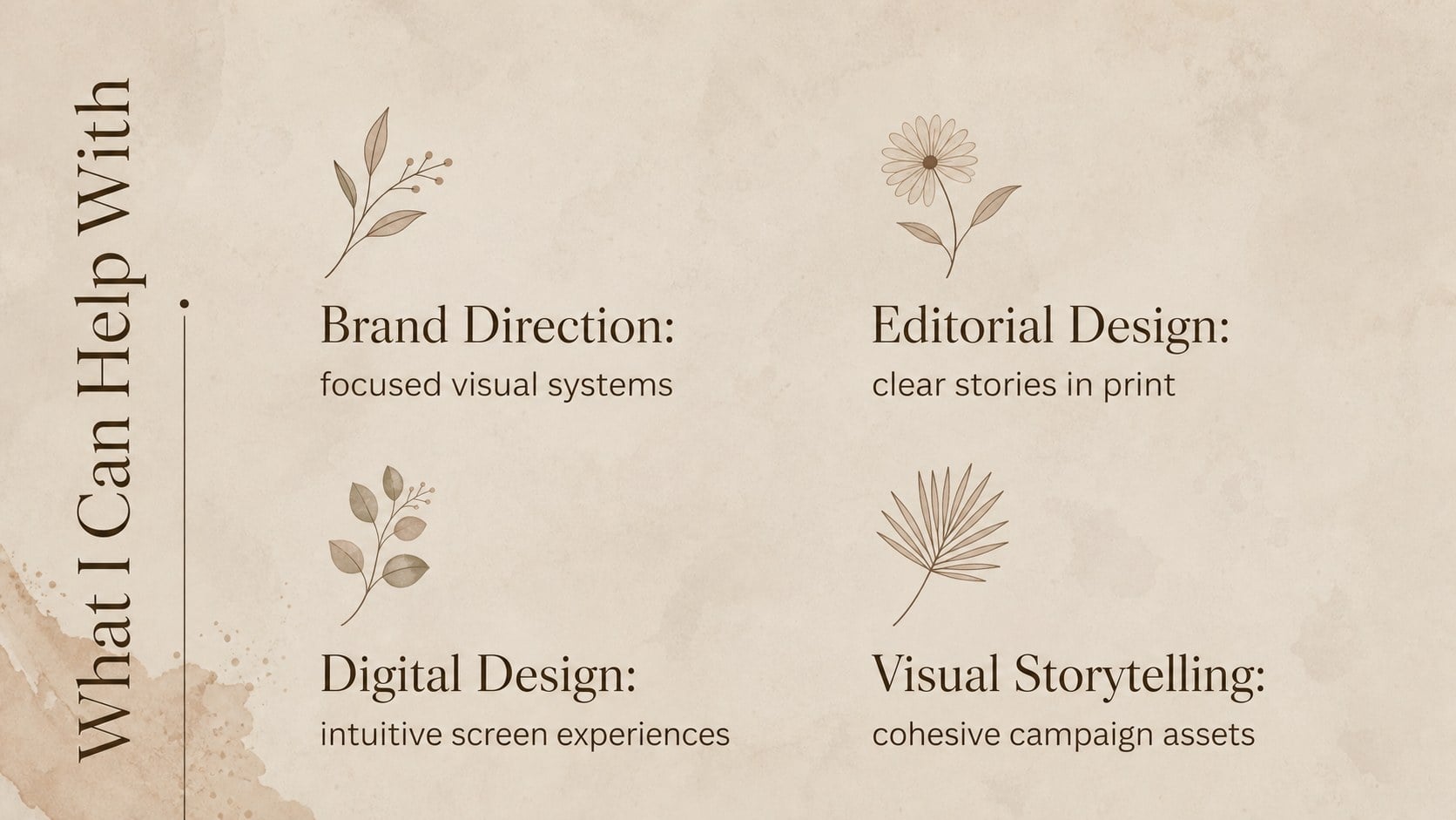 Botanical Creative Portfolio Deck presentation template, slide 11