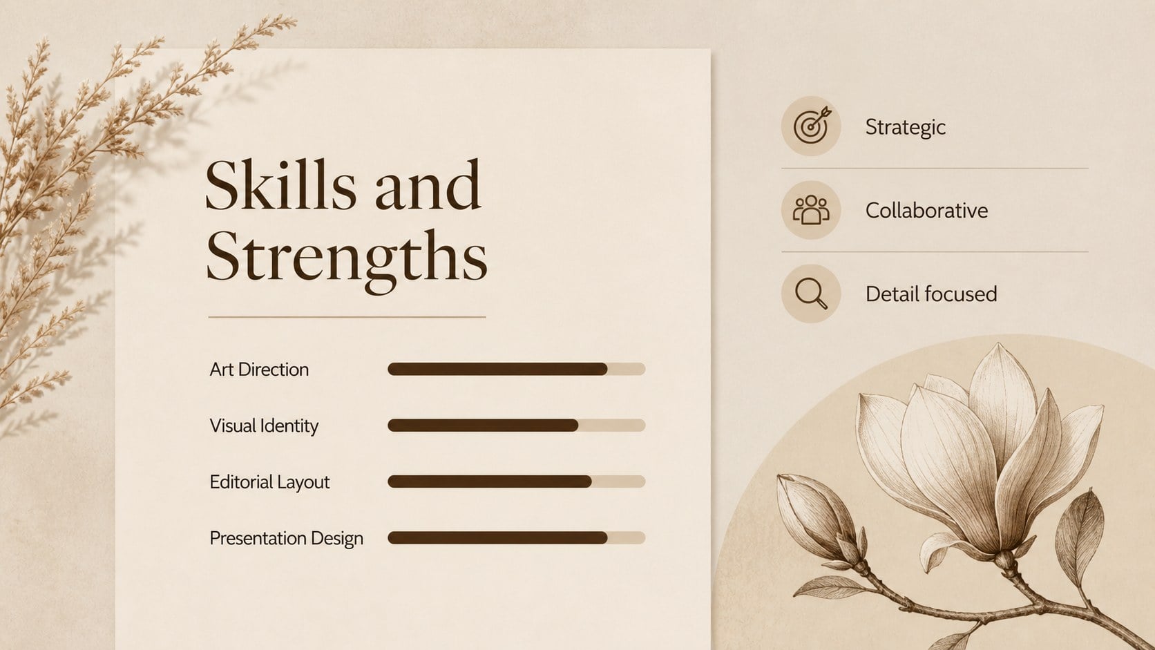 Botanical Creative Portfolio Deck presentation template, slide 12