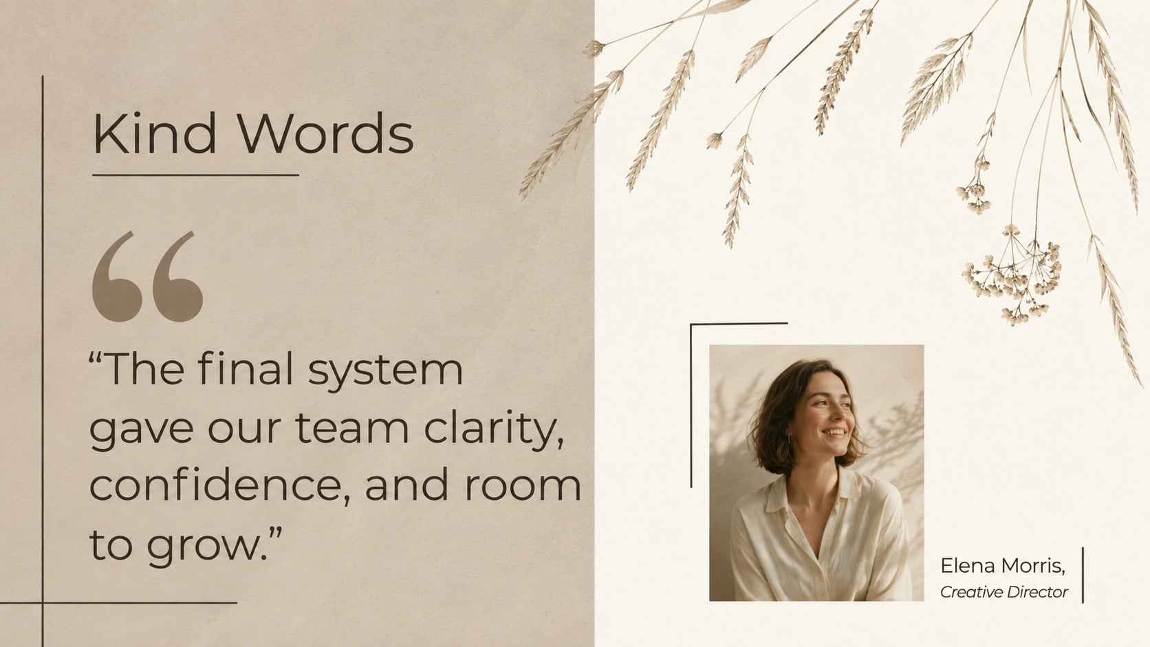 Botanical Creative Portfolio Deck presentation template, slide 13