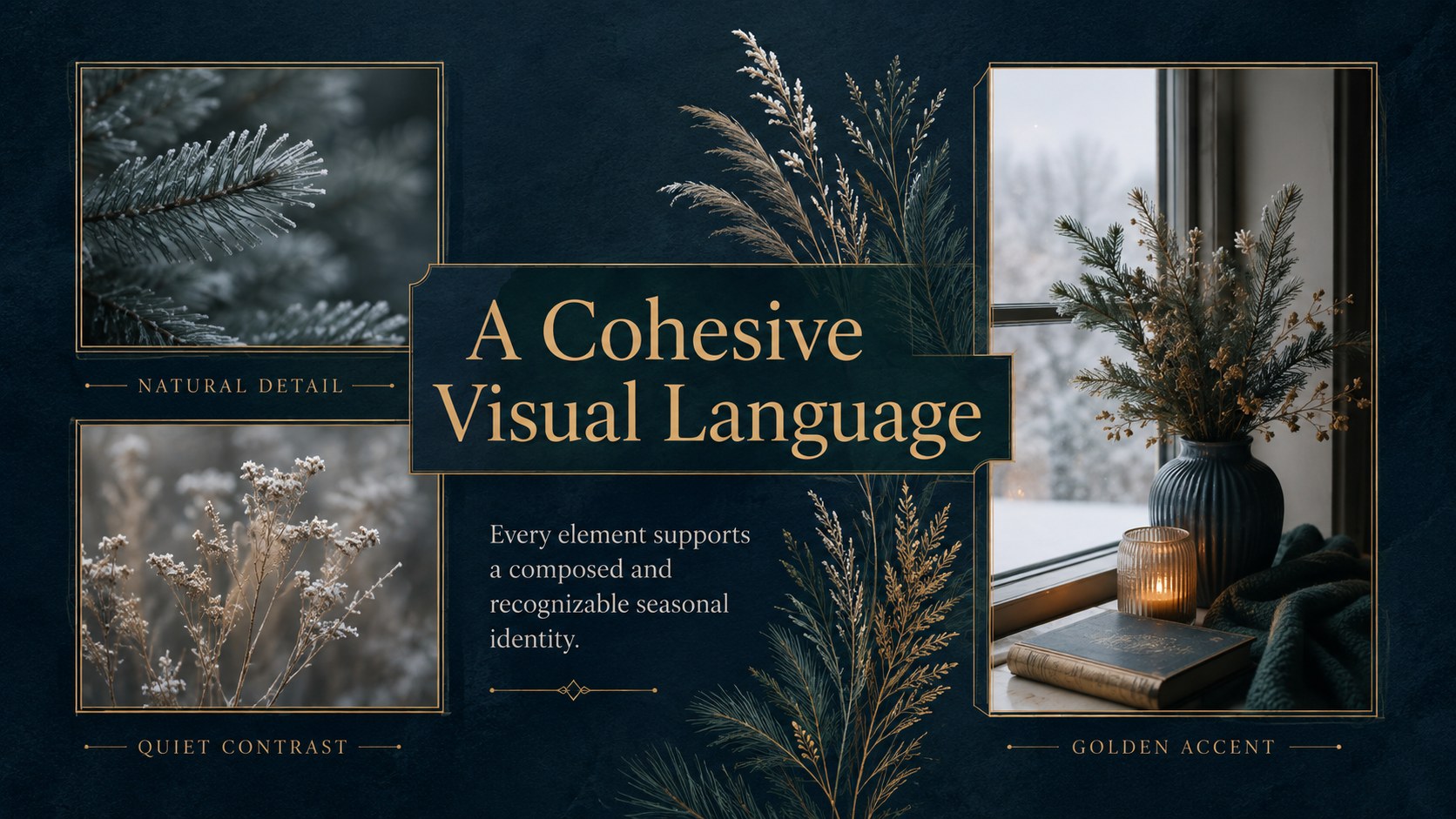 Botanical Winter Elegance Theme presentation template, slide 11