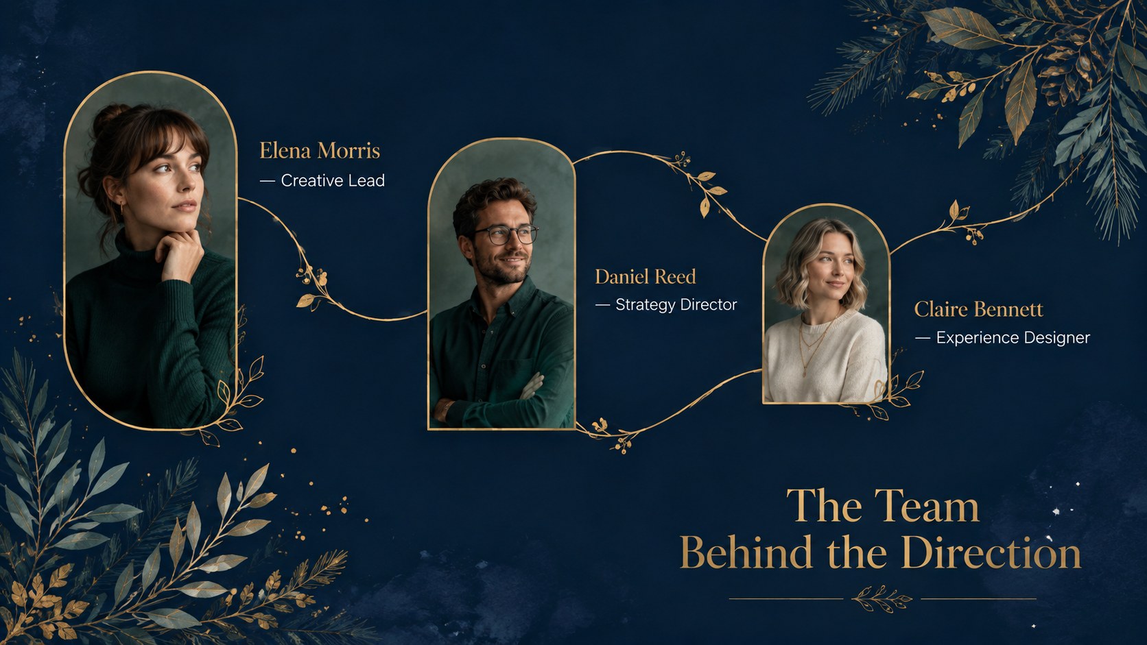 Botanical Winter Elegance Theme presentation template, slide 14