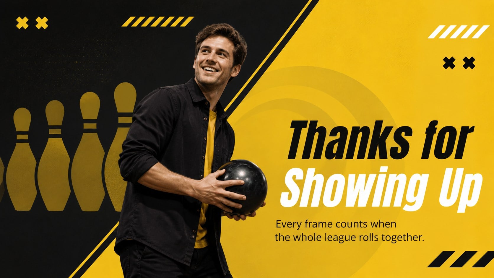 Bowling League Celebration Deck presentation template, slide 15