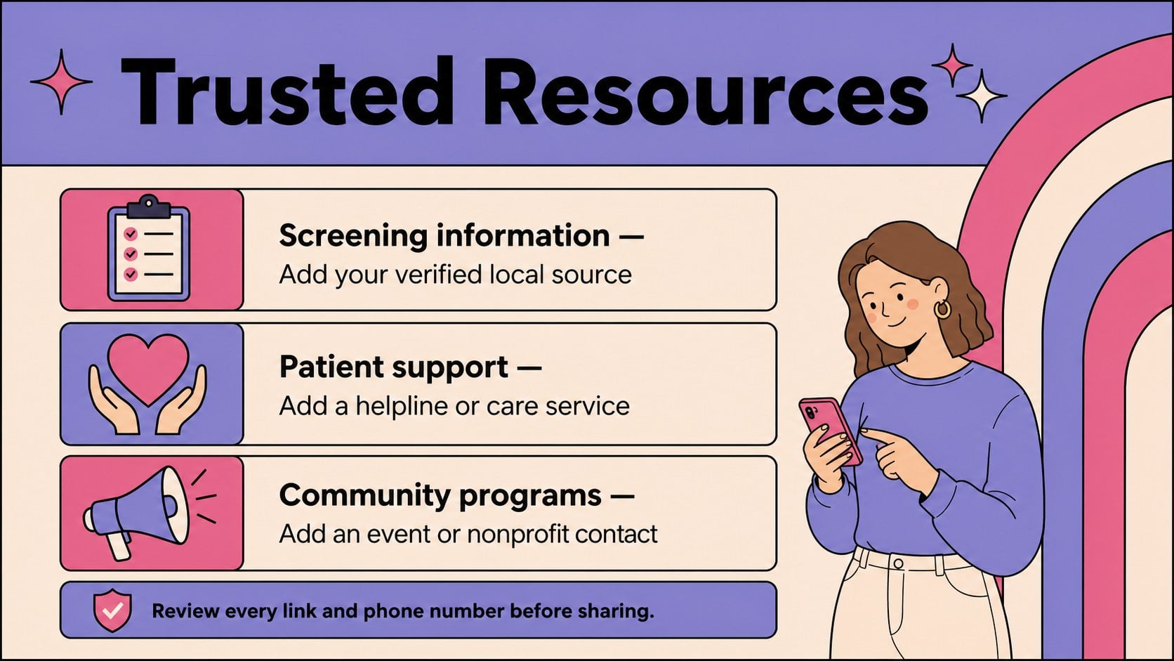 Breast Cancer Outreach Brochure Theme presentation template, slide 12