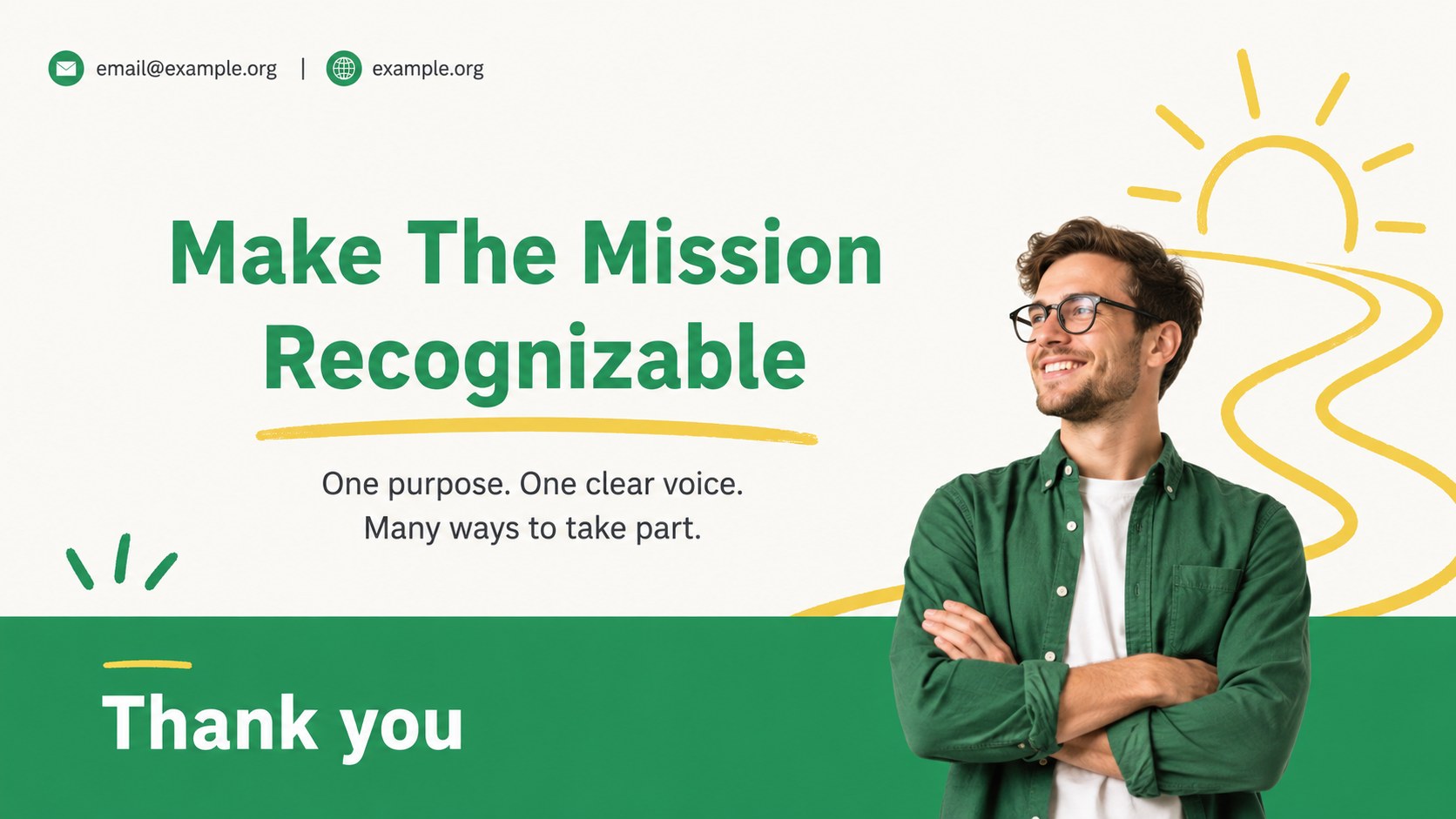Bright Nonprofit Identity Presentation presentation template, slide 15