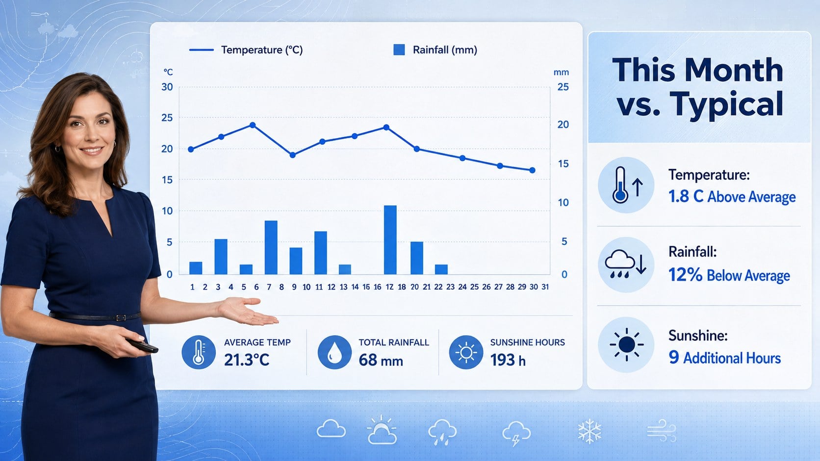 Broadcast Weather Forecast Presentation presentation template, slide 11
